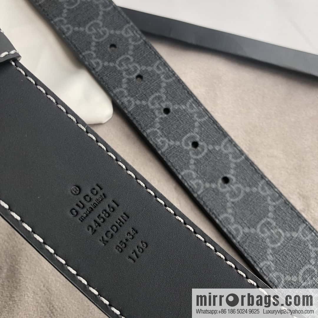 GUCCI double G letter interwoven pattern, double G buckle, first layer cowhide belt 4.0CM