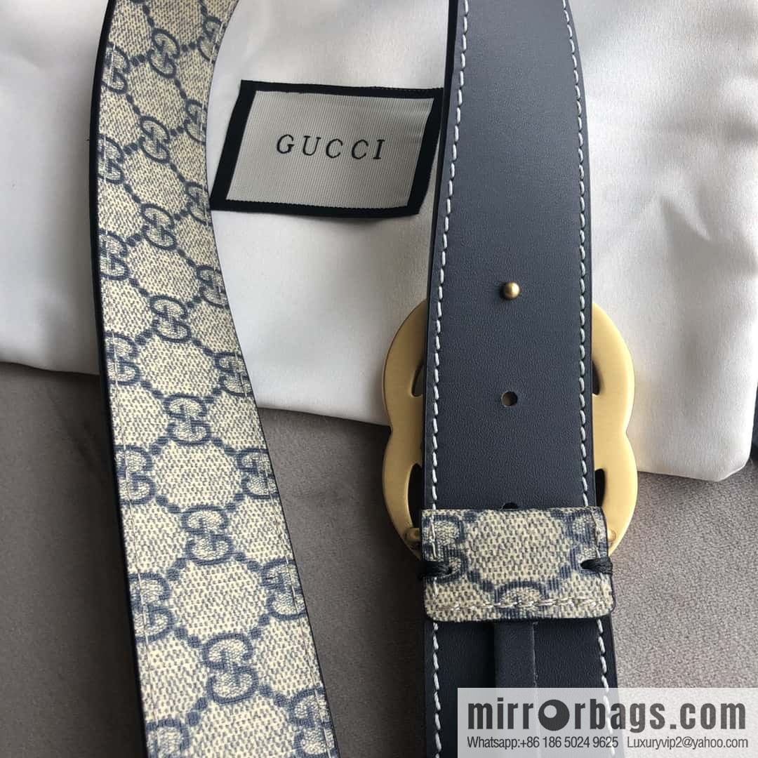 GUCCI double G letter interwoven pattern, double G buckle, first layer cowhide belt 4.0CM