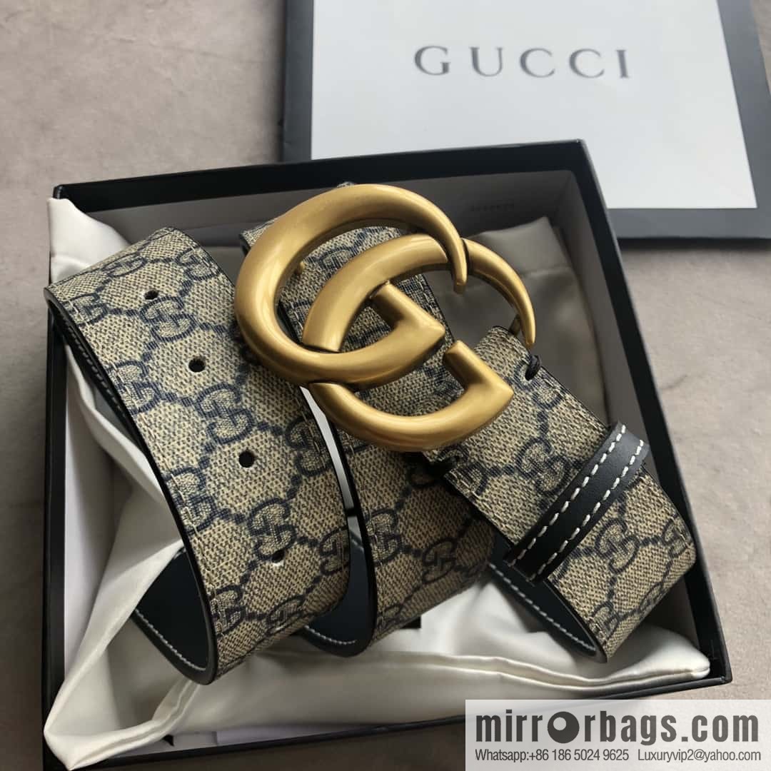 GUCCI double G letter interwoven pattern, double G buckle, first layer cowhide belt 4.0CM