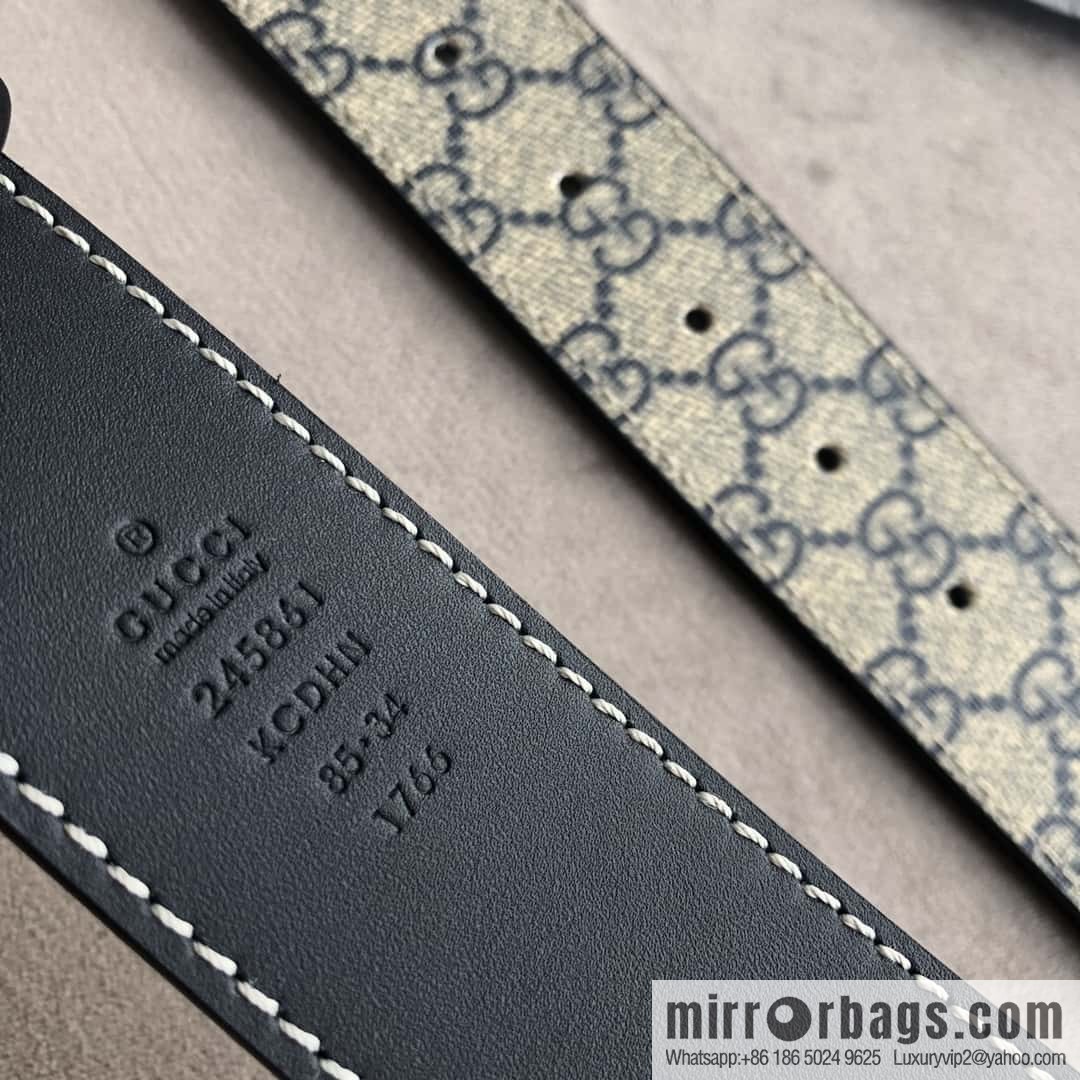 GUCCI double G letter interwoven pattern, double G buckle, first layer cowhide belt 4.0CM