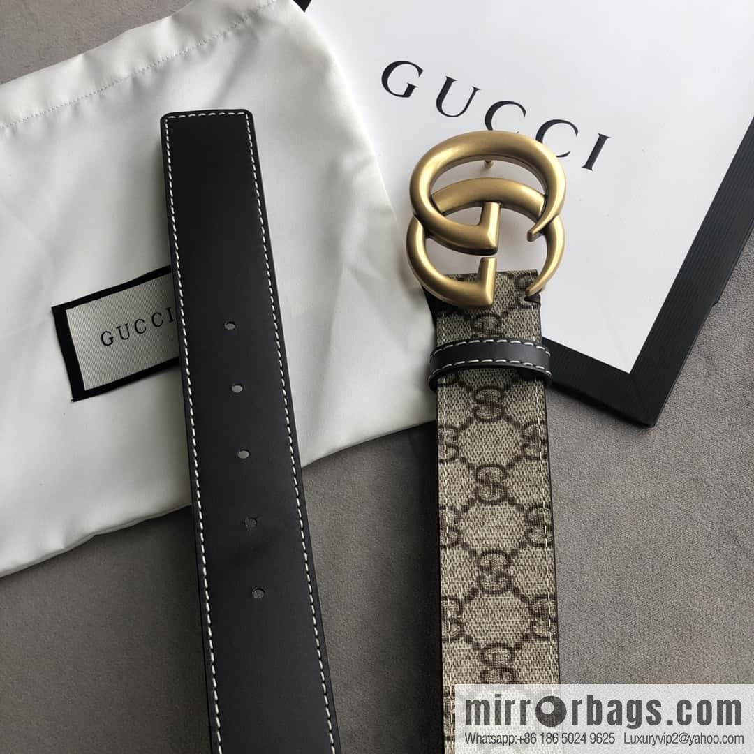 GUCCI double G letter interwoven pattern, double G buckle, first layer cowhide belt 4.0CM
