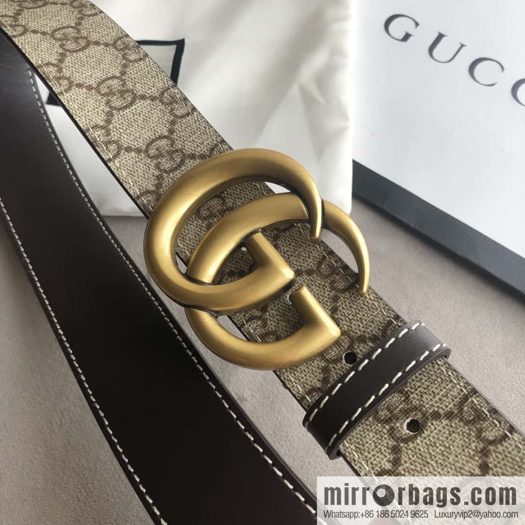 GUCCI double G letter interwoven pattern, double G buckle, first layer cowhide belt 4.0CM
