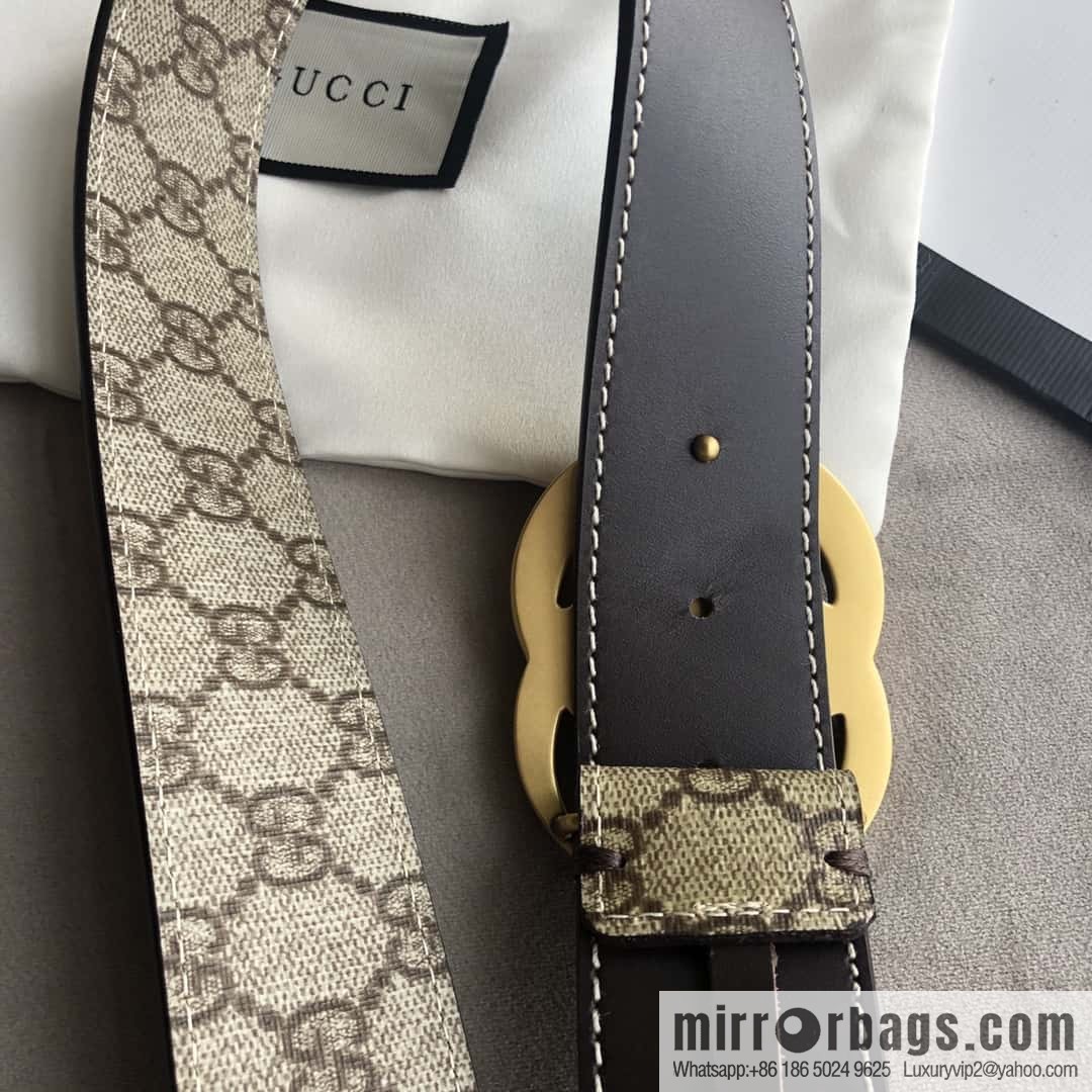 GUCCI double G letter interwoven pattern, double G buckle, first layer cowhide belt 4.0CM