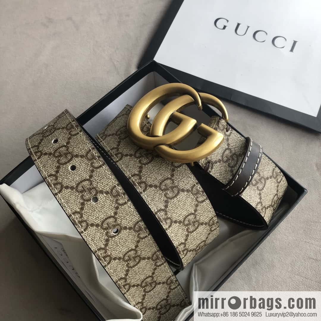 GUCCI double G letter interwoven pattern, double G buckle, first layer cowhide belt 4.0CM