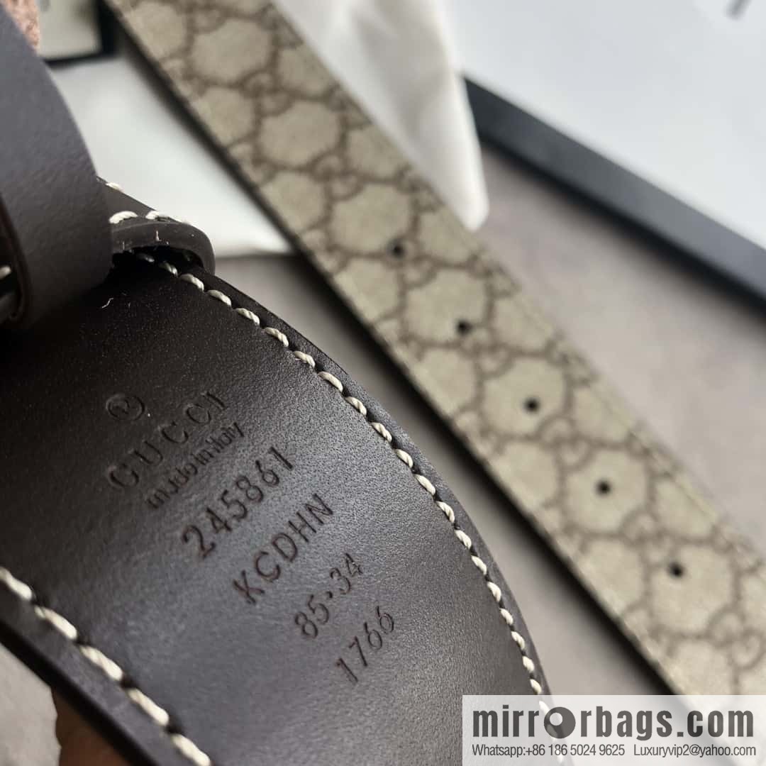 GUCCI double G letter interwoven pattern, double G buckle, first layer cowhide belt 4.0CM