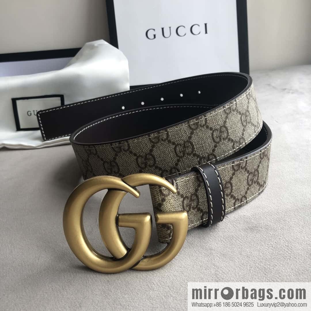 GUCCI double G letter interwoven pattern, double G buckle, first layer cowhide belt 4.0CM