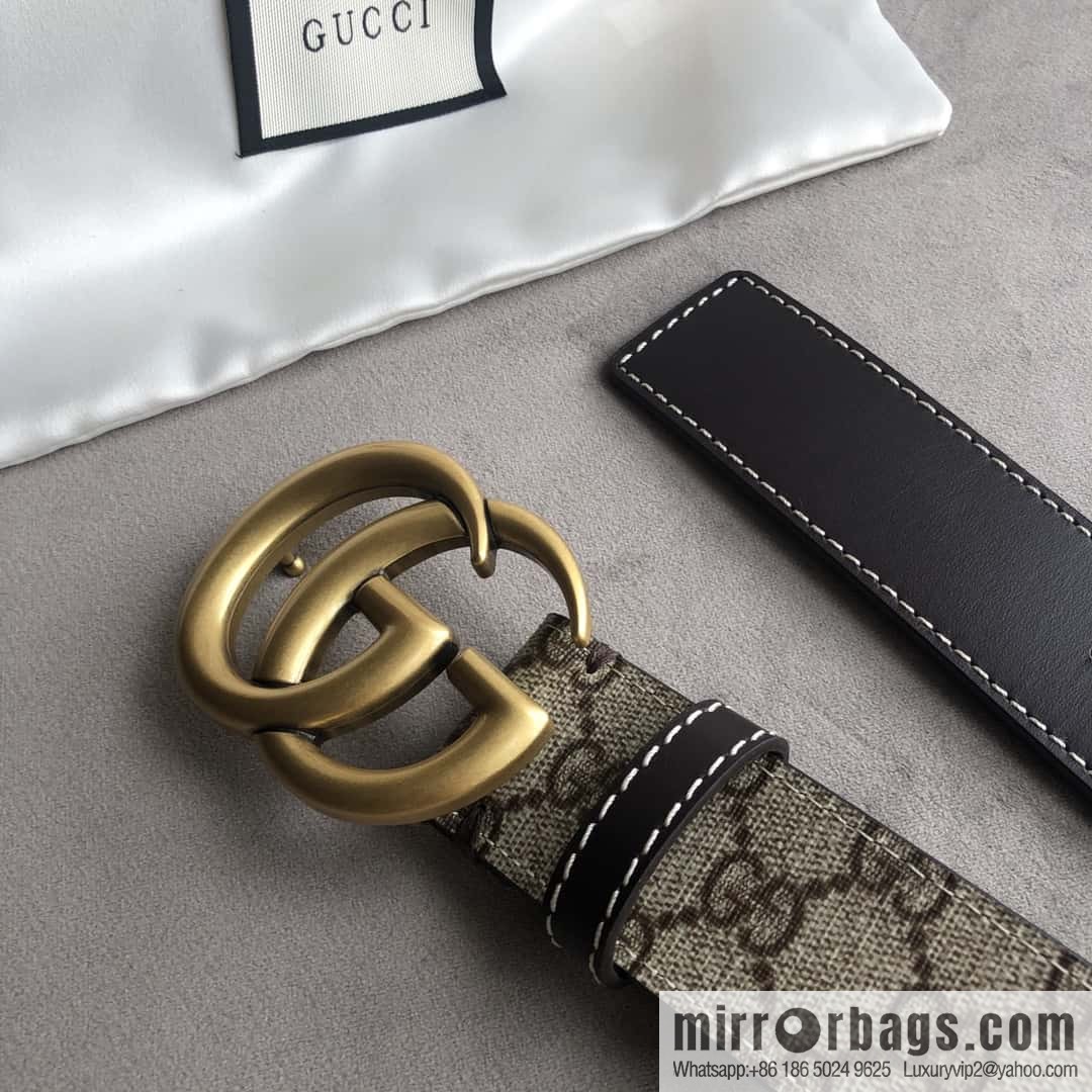 GUCCI double G letter interwoven pattern, double G buckle, first layer cowhide belt 4.0CM