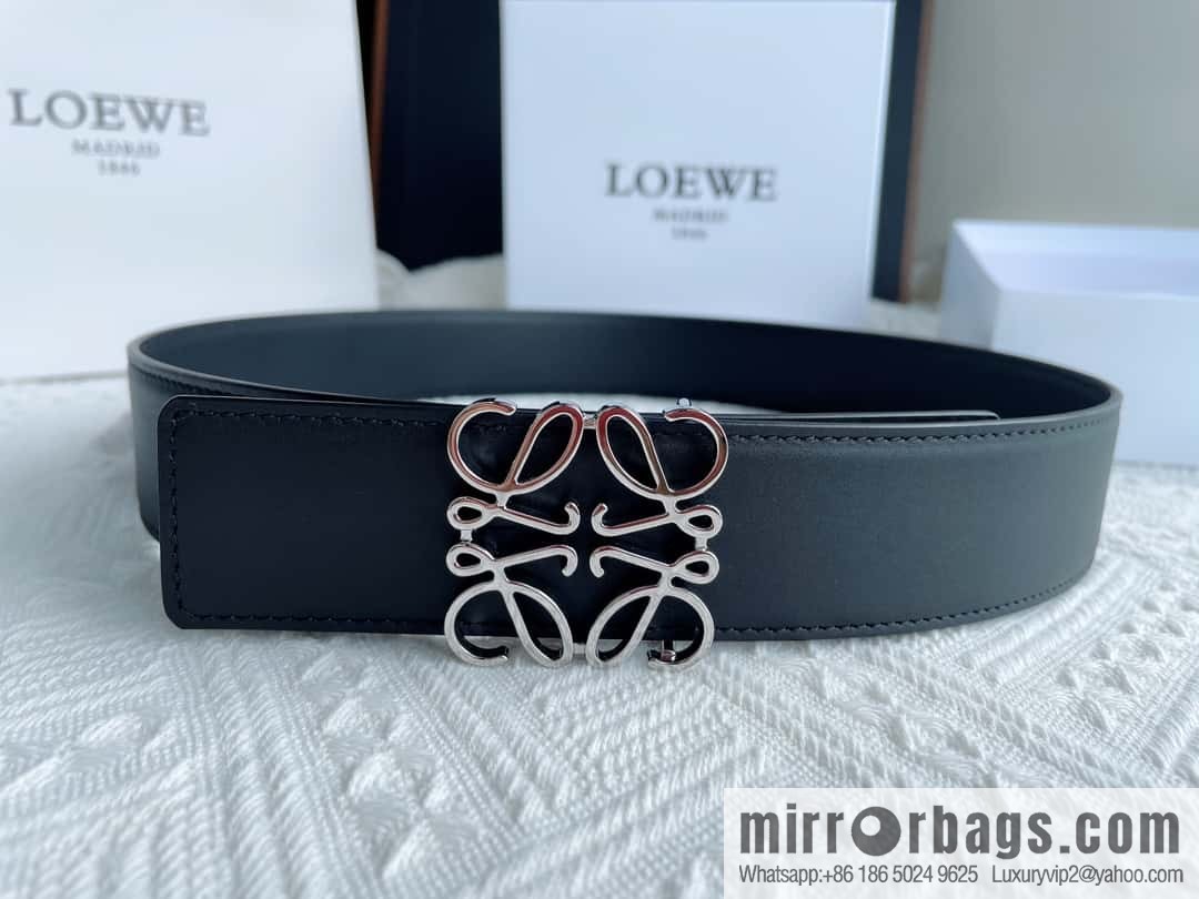 LOEWE, men's Spanish style, logo metal buckle 4.0CM belt