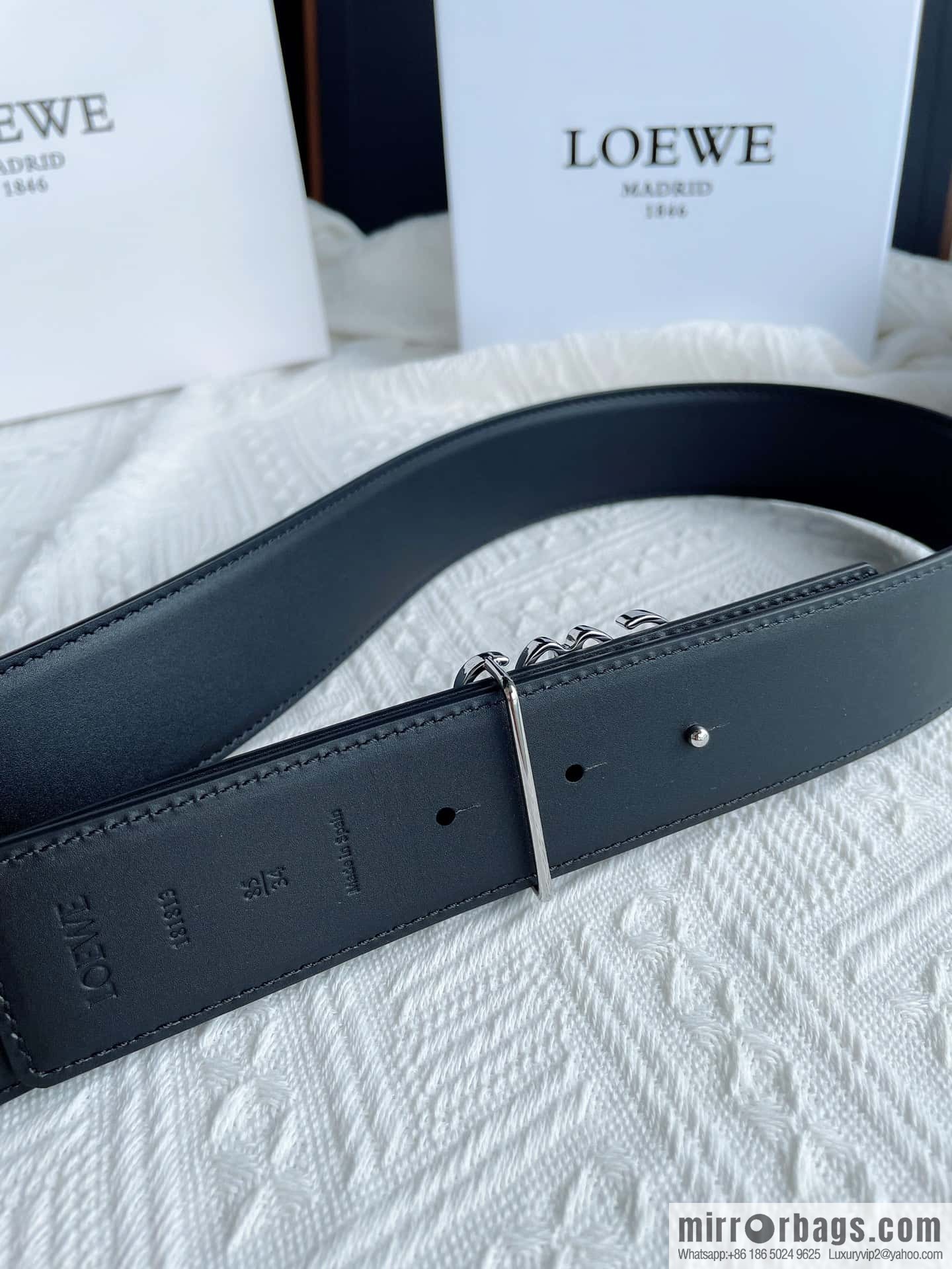 LOEWE, men's Spanish style, logo metal buckle 4.0CM belt