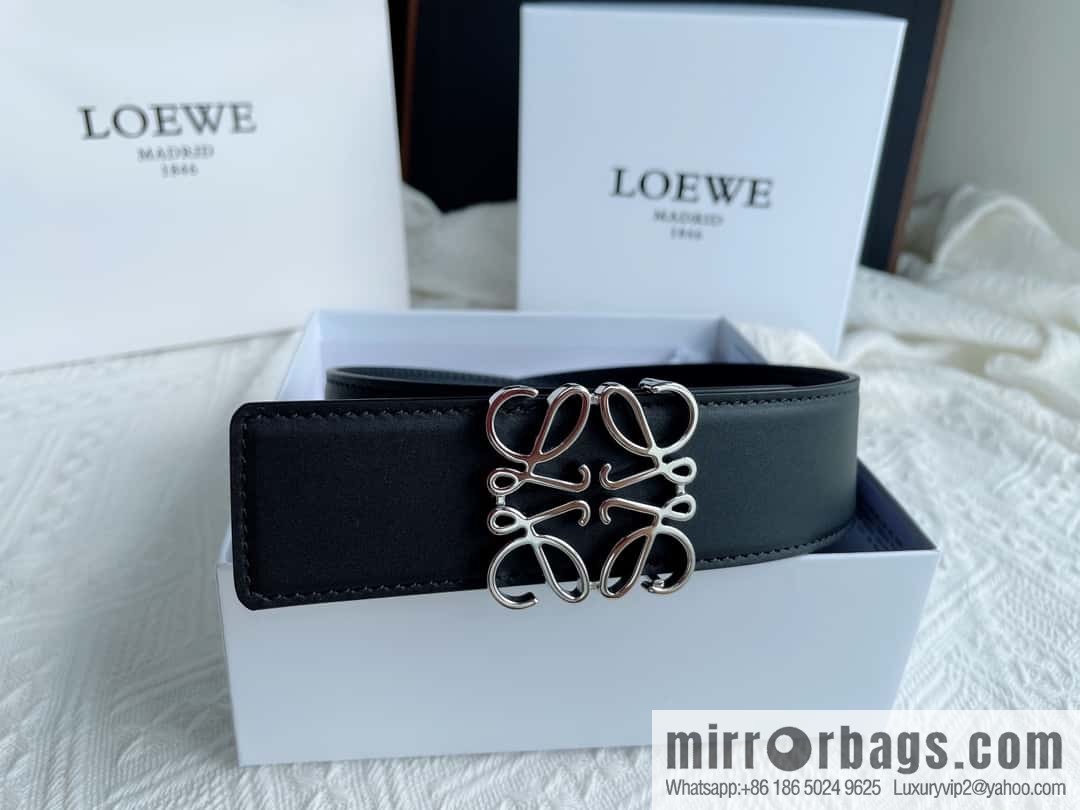 LOEWE, men's Spanish style, logo metal buckle 4.0CM belt