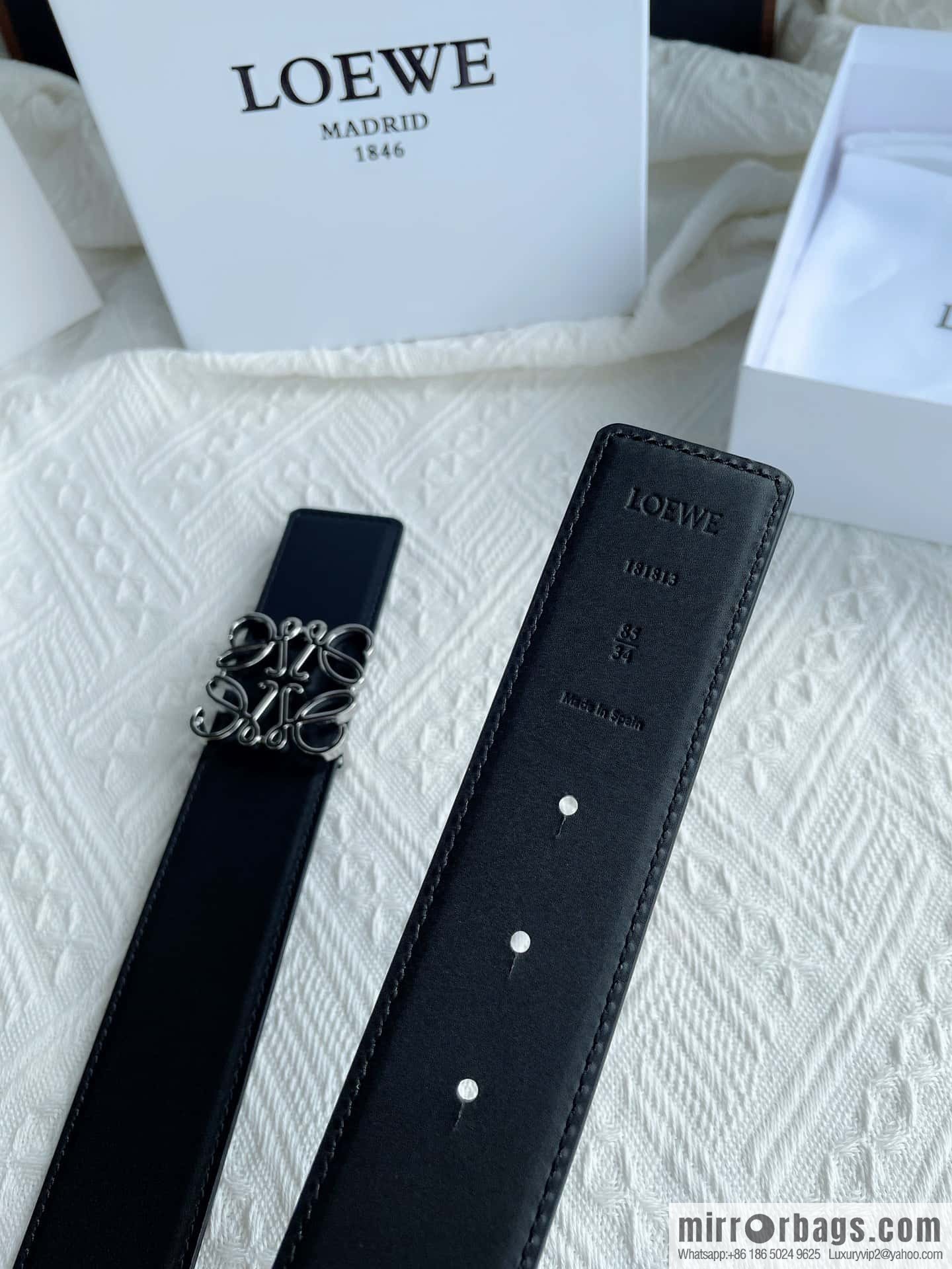 LOEWE, men's Spanish style, logo metal buckle 4.0CM belt