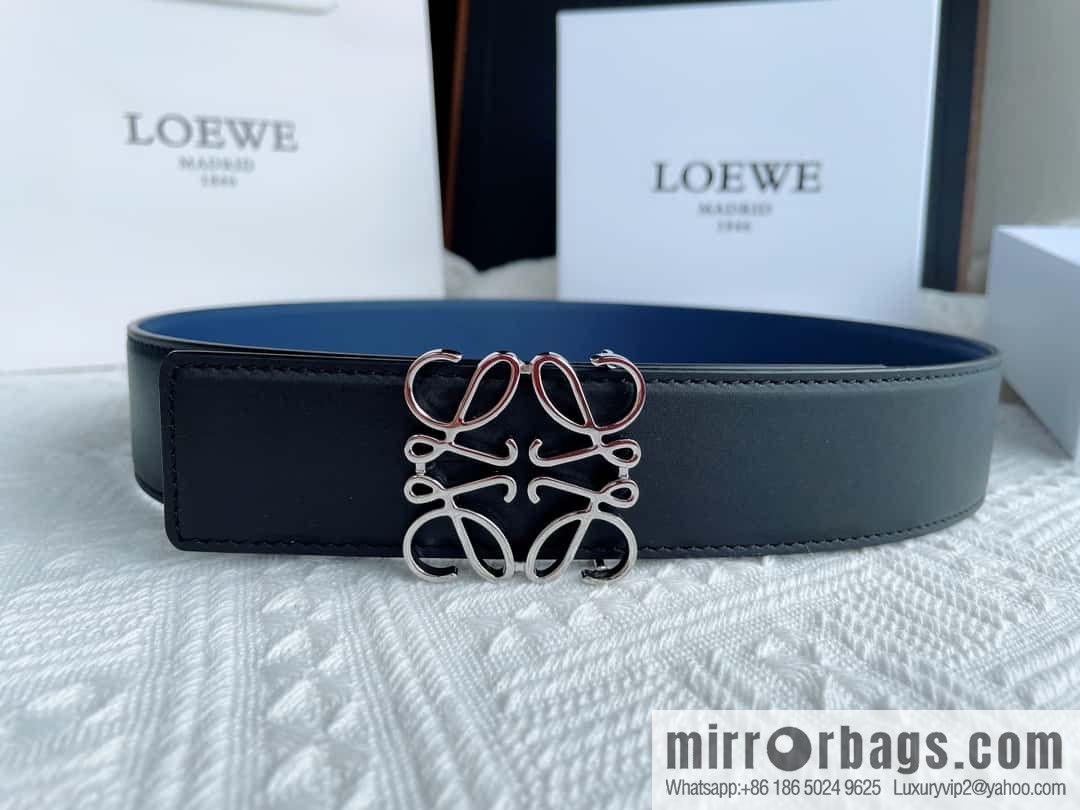 LOEWE, men's Spanish style, logo metal buckle 4.0CM belt