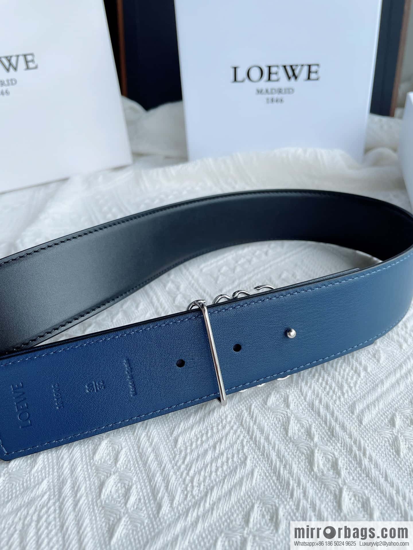 LOEWE, men's Spanish style, logo metal buckle 4.0CM belt