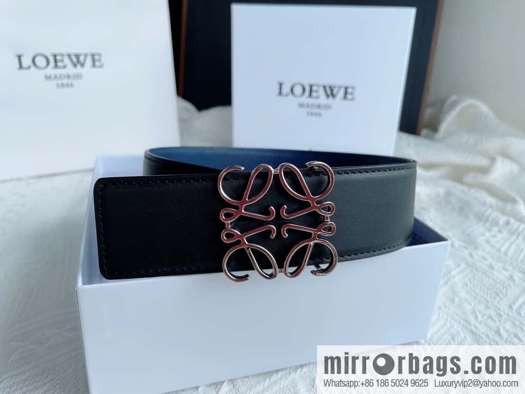 LOEWE, men's Spanish style, logo metal buckle 4.0CM belt