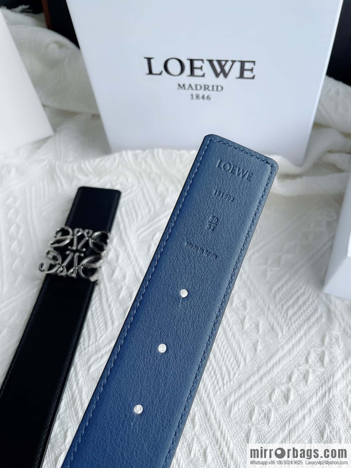 LOEWE, men's Spanish style, logo metal buckle 4.0CM belt