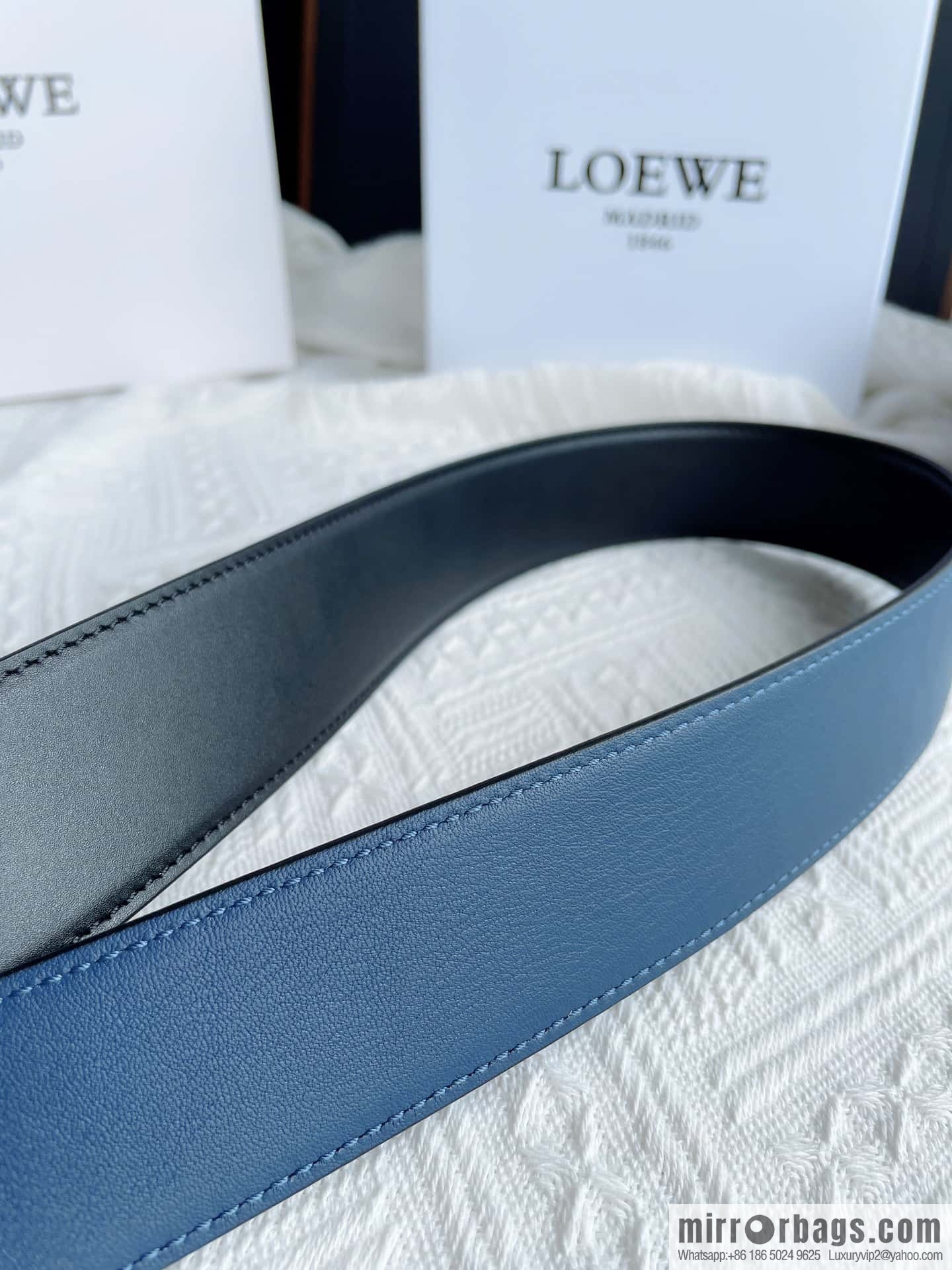 LOEWE, men's Spanish style, logo metal buckle 4.0CM belt