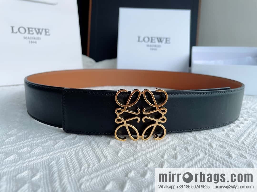 LOEWE, men's Spanish style, logo metal buckle 4.0CM belt