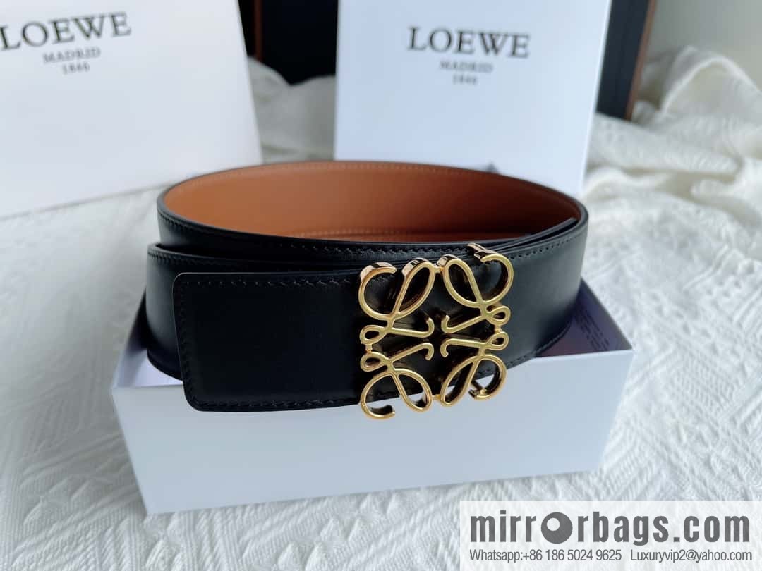 LOEWE, men's Spanish style, logo metal buckle 4.0CM belt