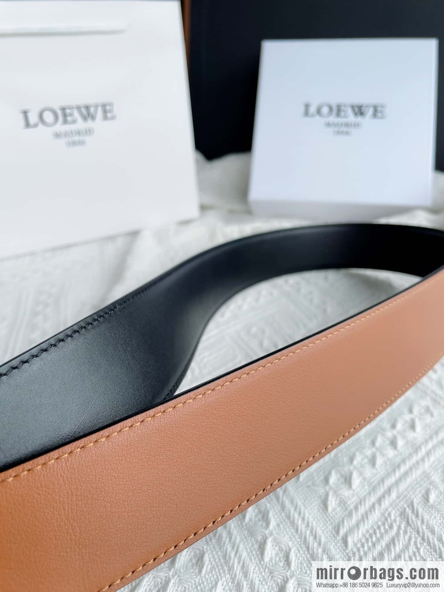 LOEWE, men's Spanish style, logo metal buckle 4.0CM belt