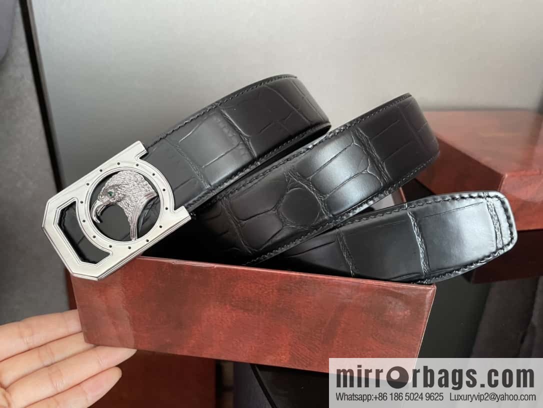 Stefano Ricci Stephen, Eagle Head Metal Buckle, Alligator Belt 3.8cm