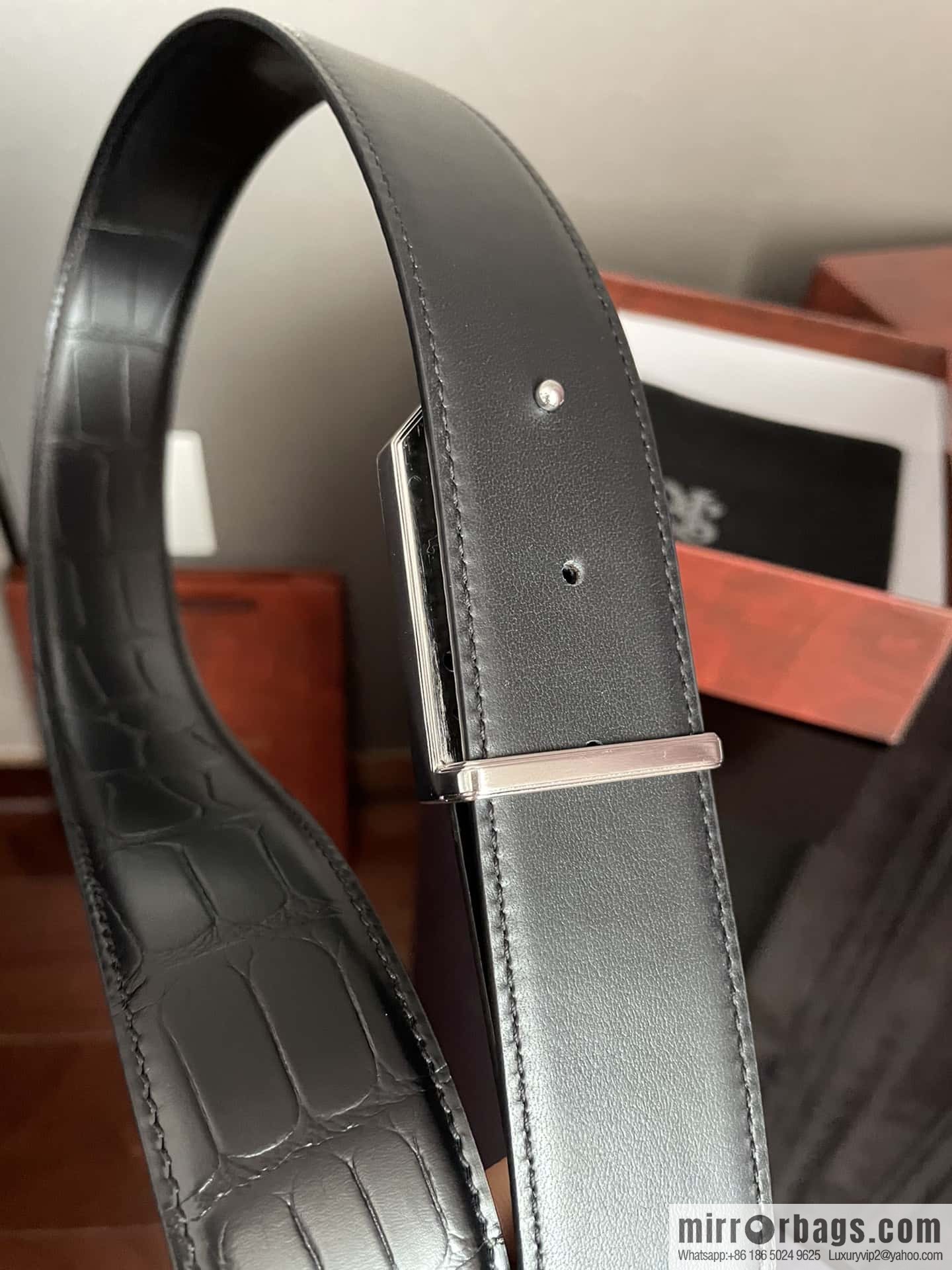 Stefano Ricci Stephen, Eagle Head Metal Buckle, Alligator Belt 3.8cm