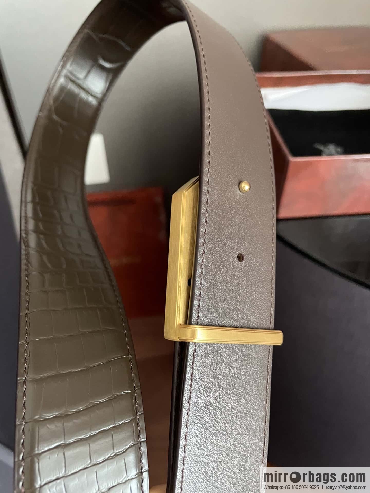 Stefano Ricci Stephen, Eagle Head Metal Buckle, Alligator Belt 3.8cm
