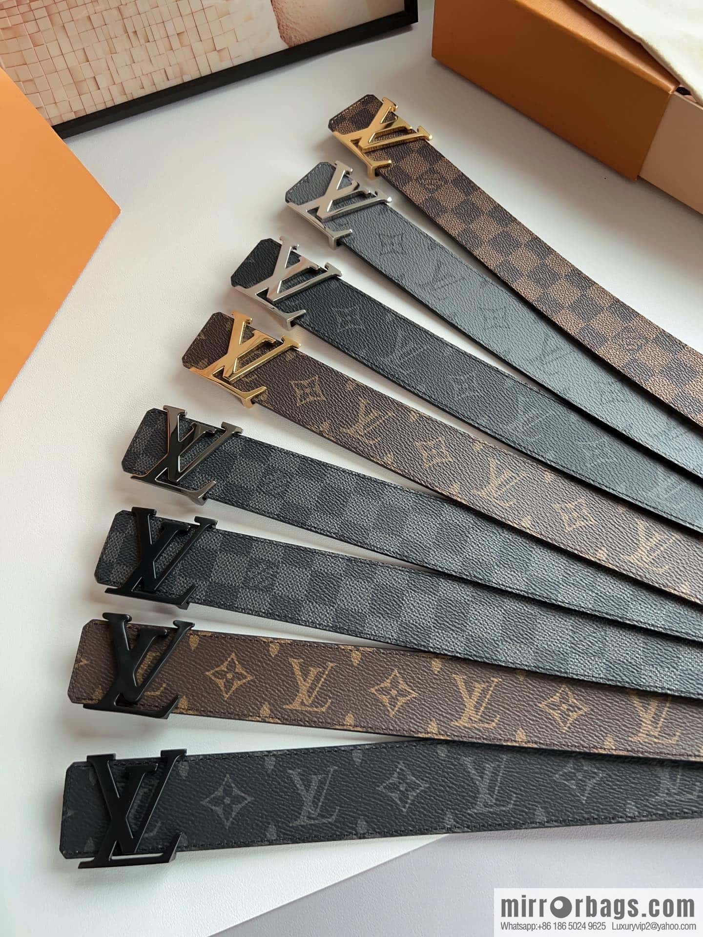LV Letter Buckle Initials Double Sided Belt 4.0cm
