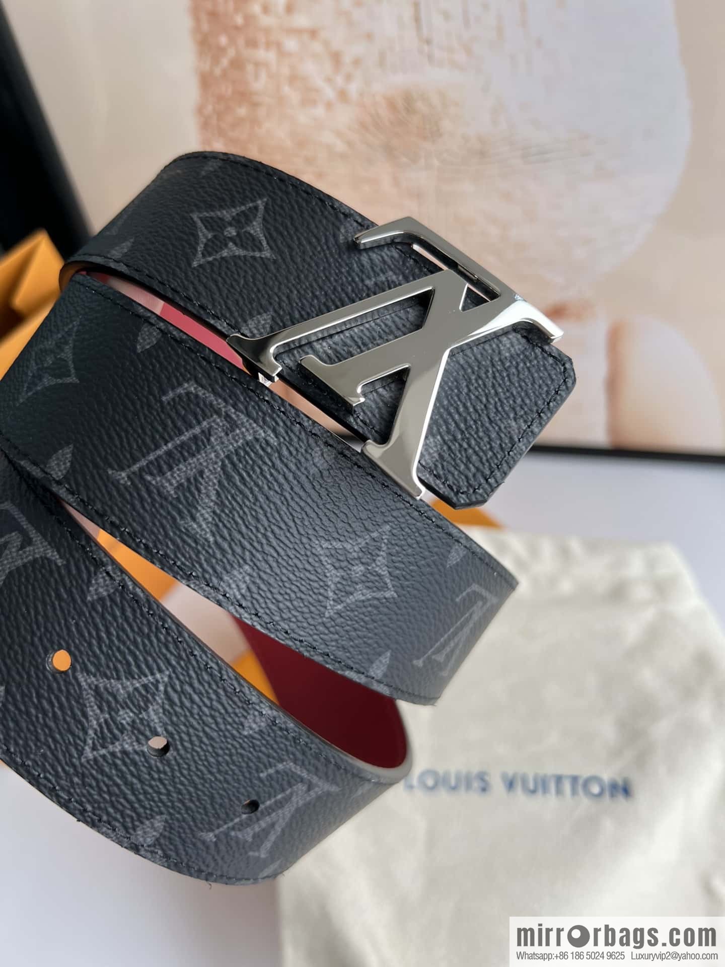 LV Letter Buckle Initials Double Sided Belt 4.0cm