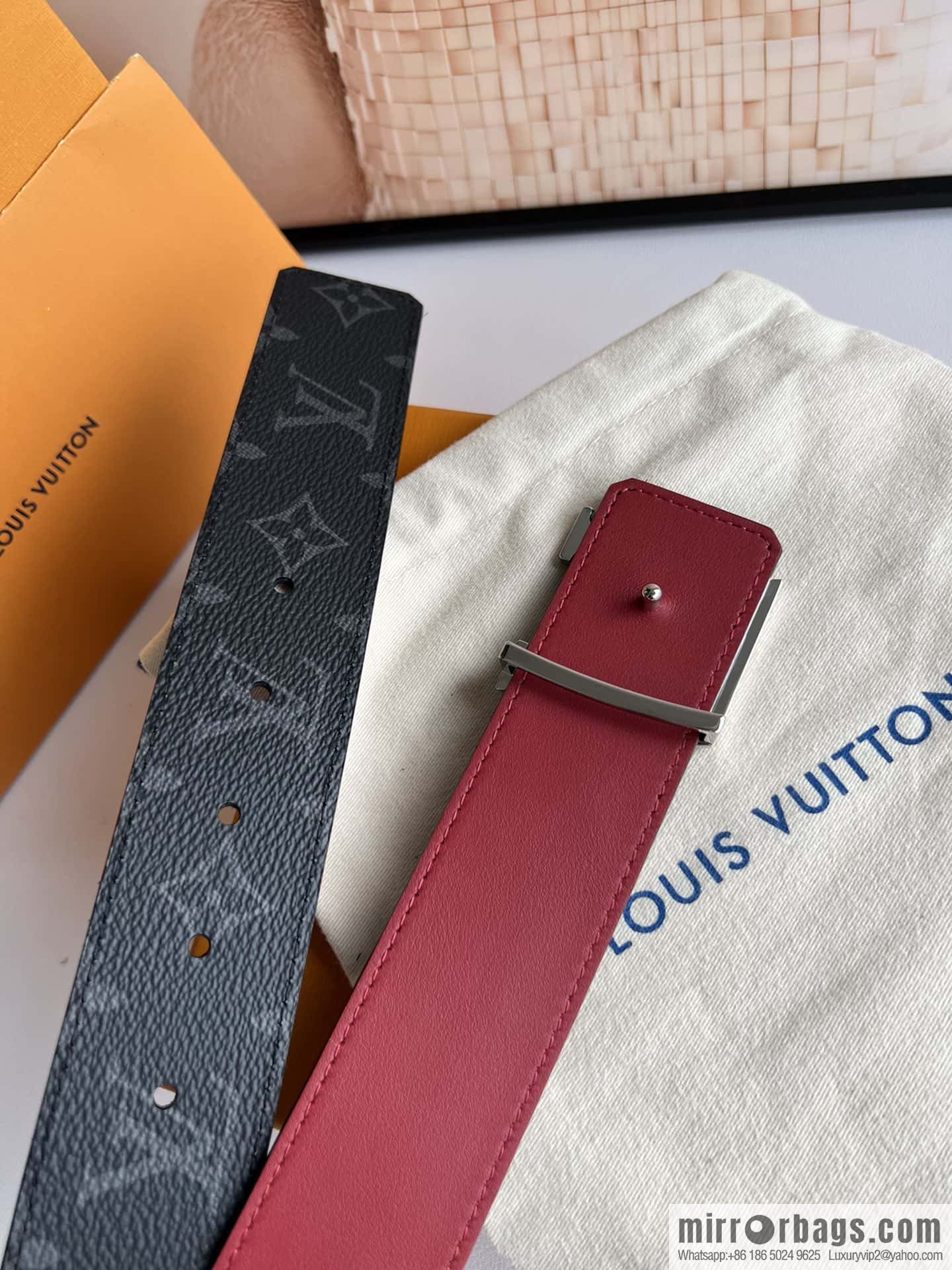 LV Letter Buckle Initials Double Sided Belt 4.0cm