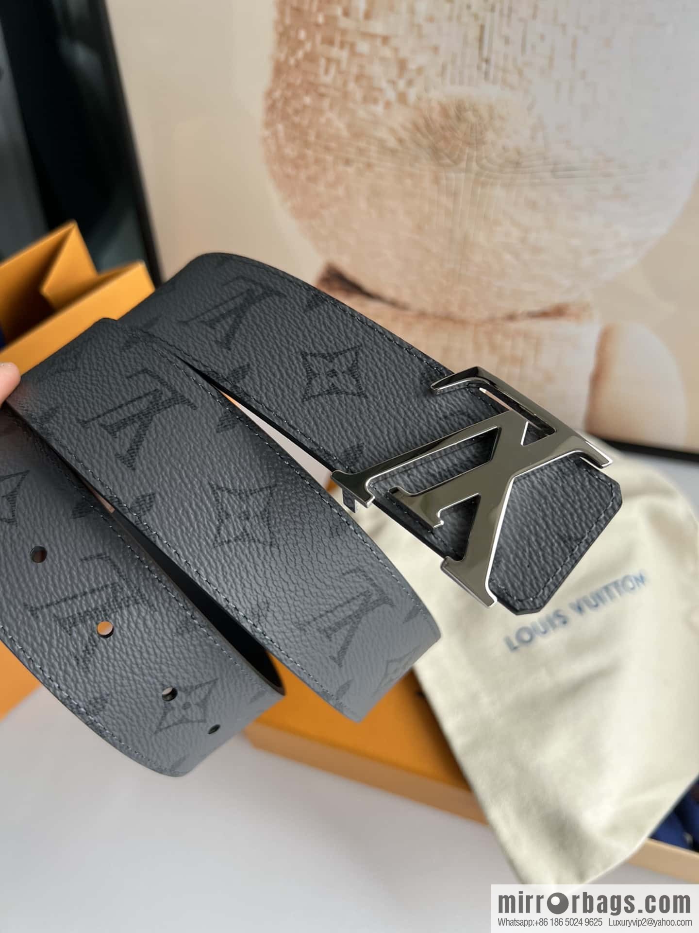 LV Letter Buckle Initials Double Sided Belt 4.0cm