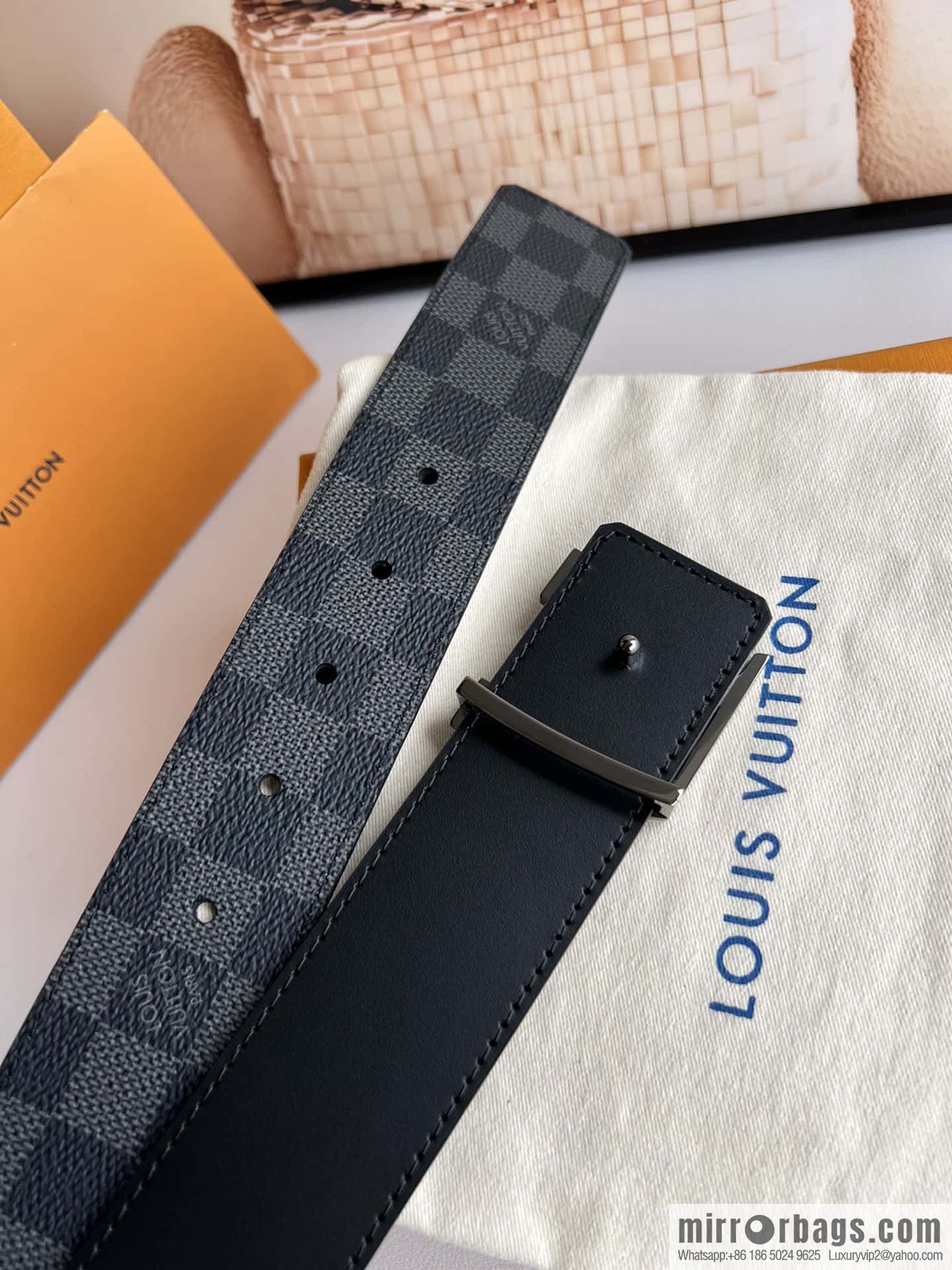 LV Letter Buckle Initials Double Sided Belt 4.0cm