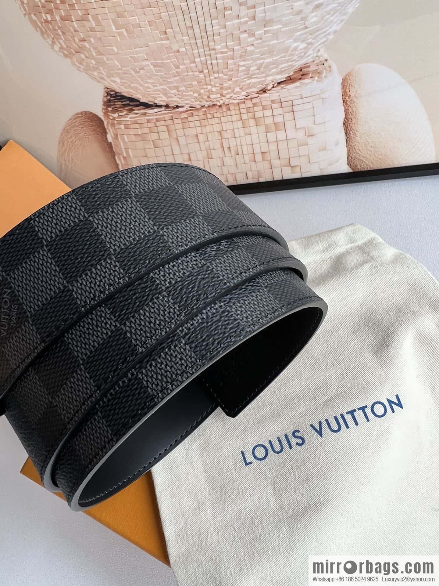 LV Letter Buckle Initials Double Sided Belt 4.0cm