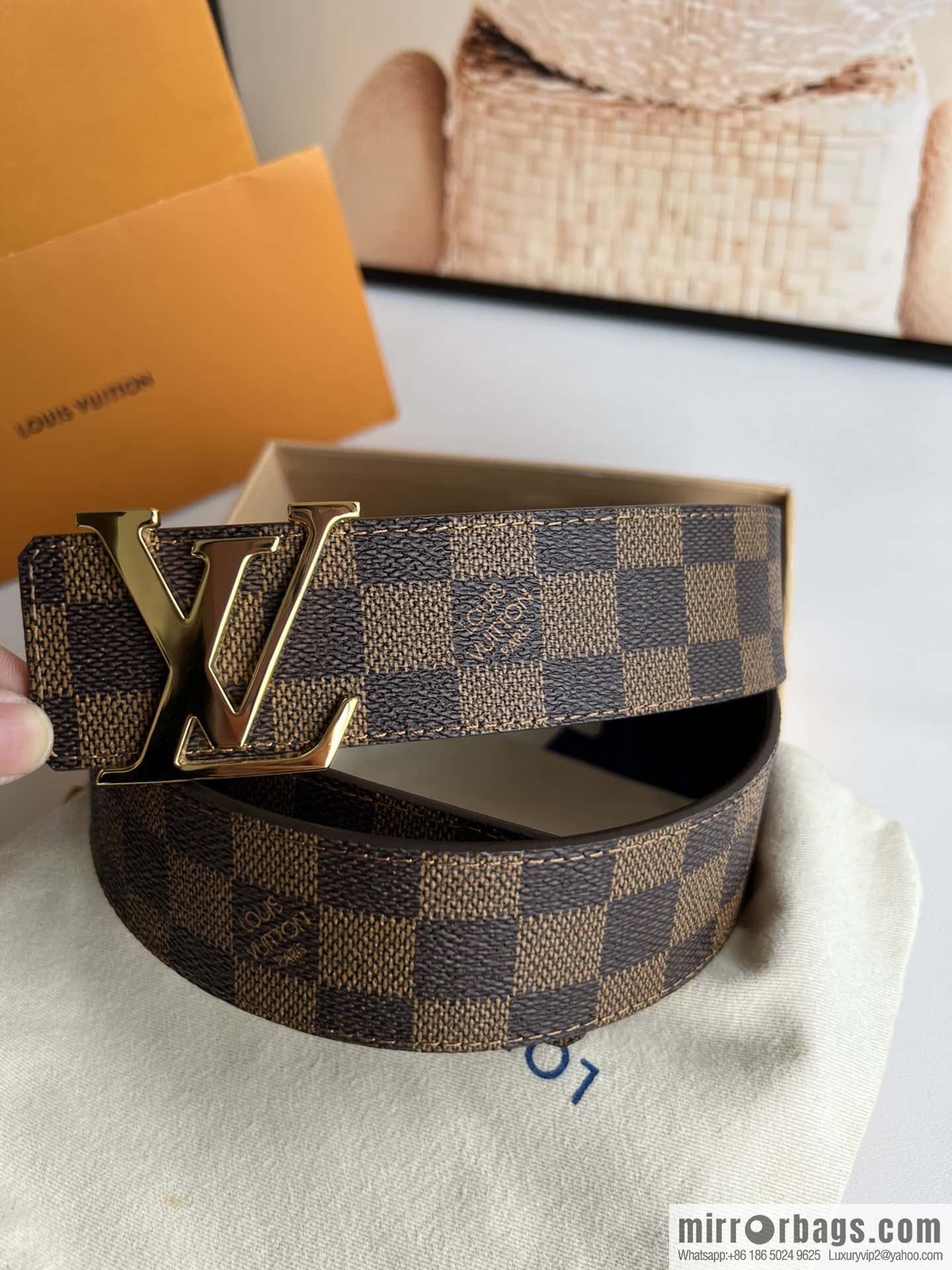LV Letter Buckle Initials Double Sided Belt 4.0cm