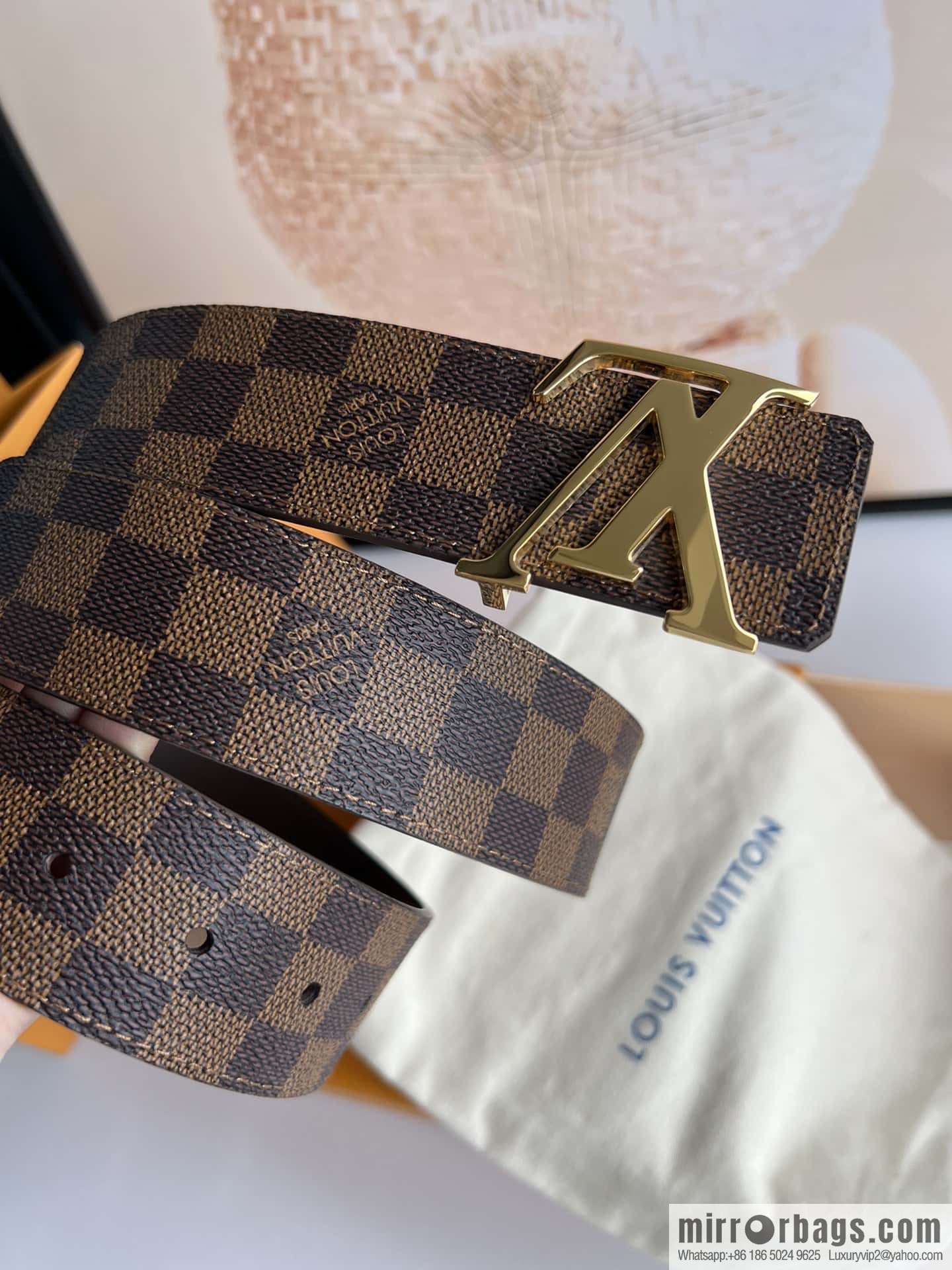 LV Letter Buckle Initials Double Sided Belt 4.0cm