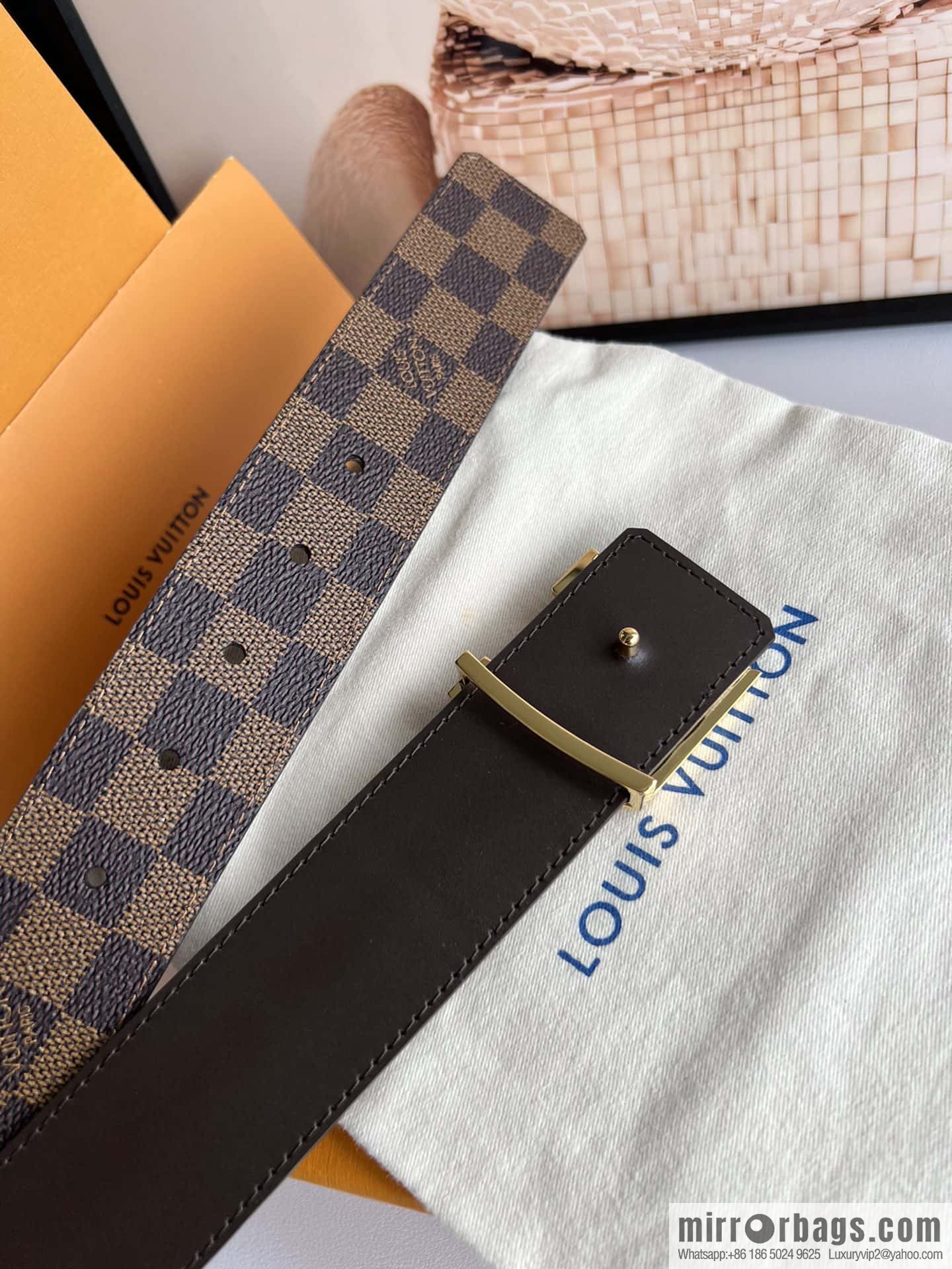 LV Letter Buckle Initials Double Sided Belt 4.0cm