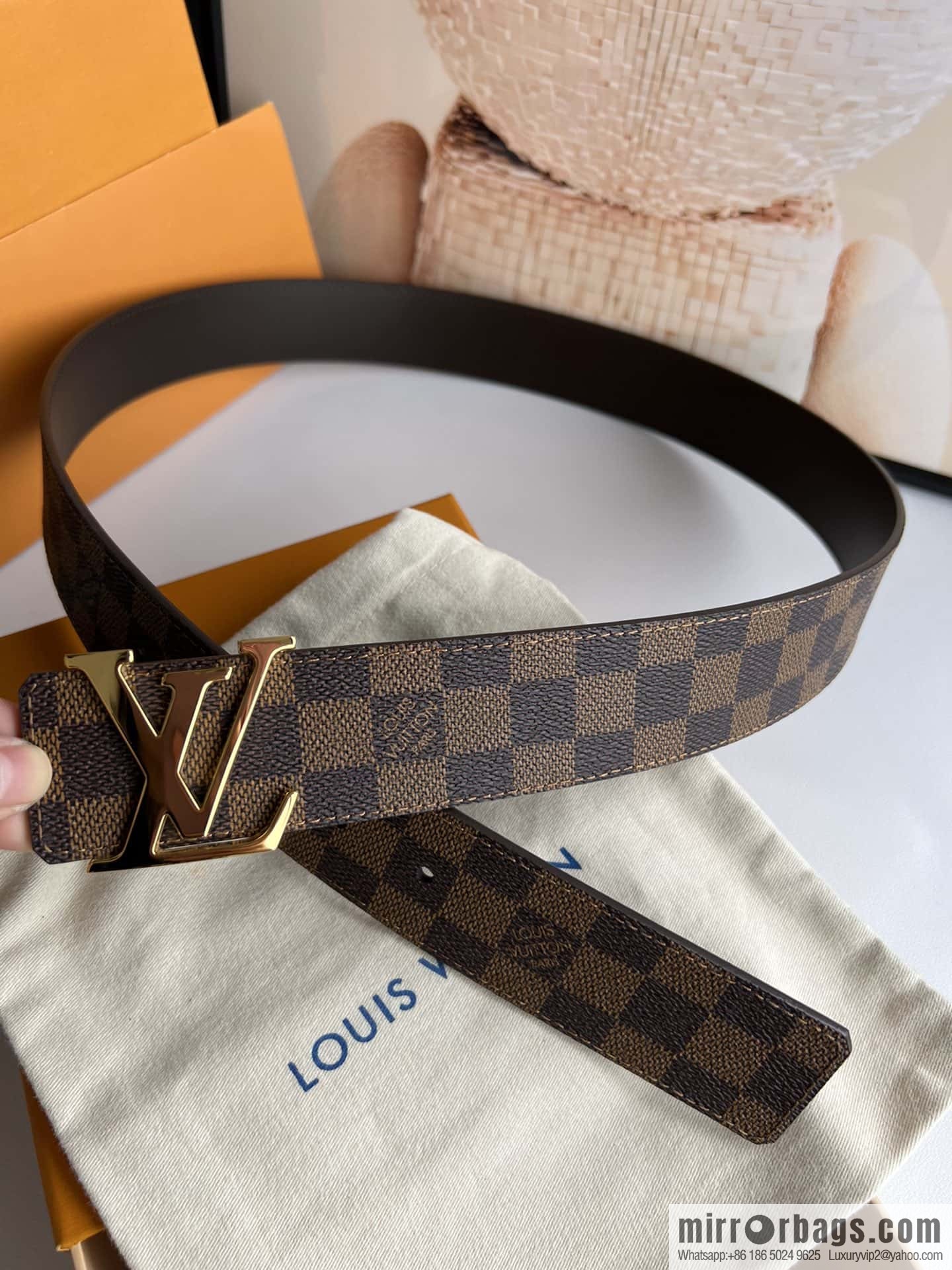 LV Letter Buckle Initials Double Sided Belt 4.0cm