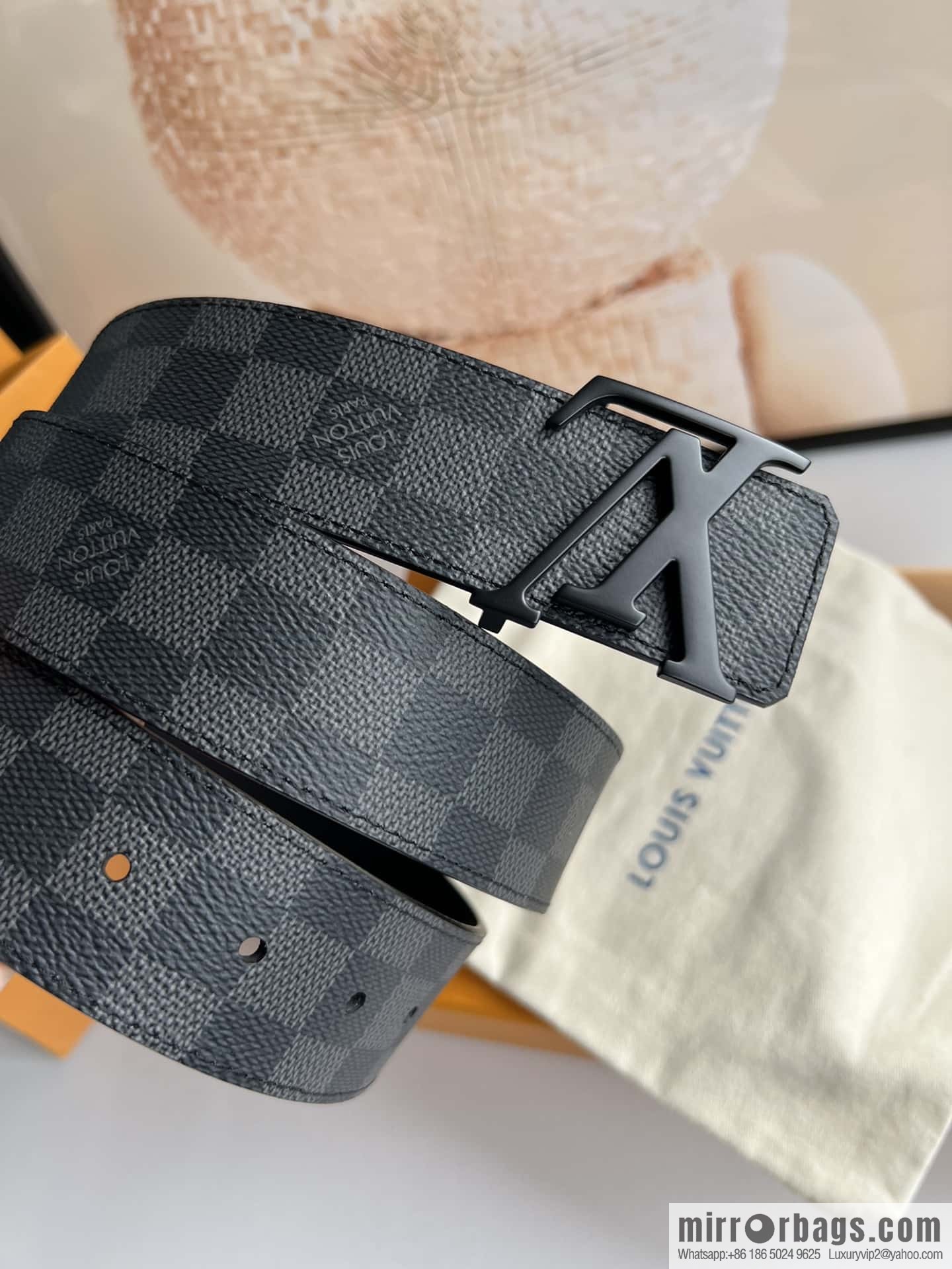 LV Letter Buckle Initials Double Sided Belt 4.0cm