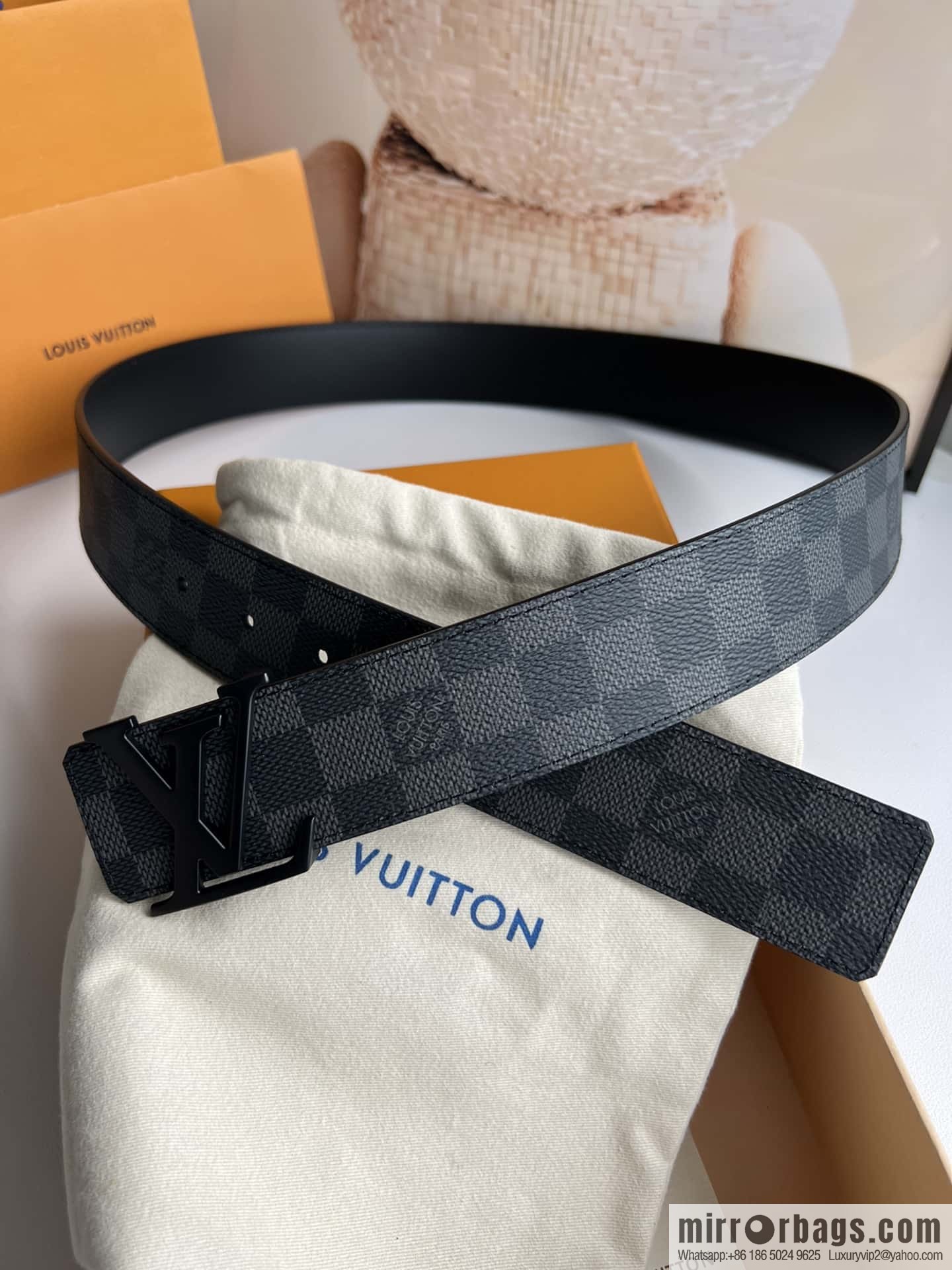 LV Letter Buckle Initials Double Sided Belt 4.0cm