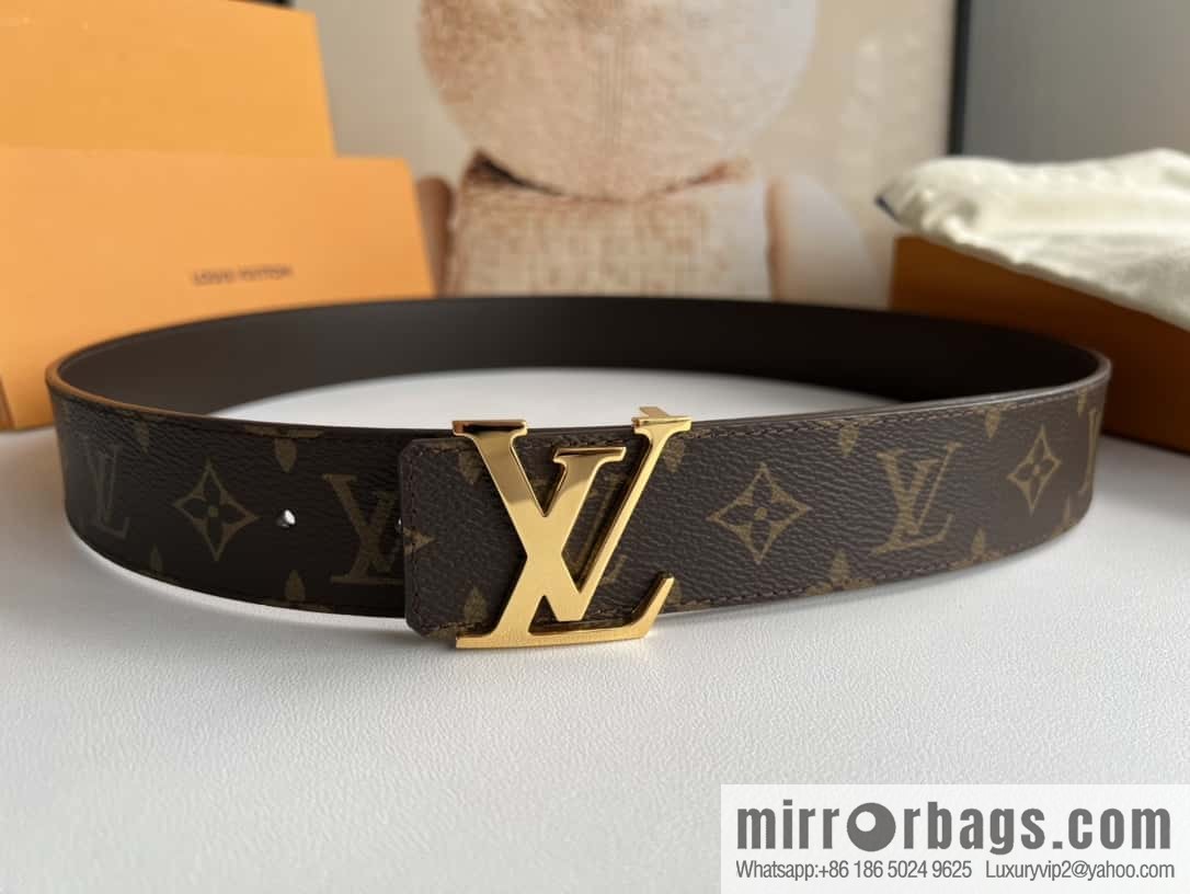 LV Letter Buckle Initials Double Sided Belt 4.0cm