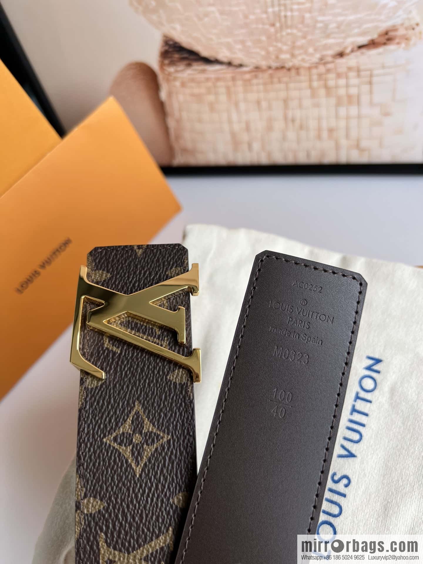 LV Letter Buckle Initials Double Sided Belt 4.0cm