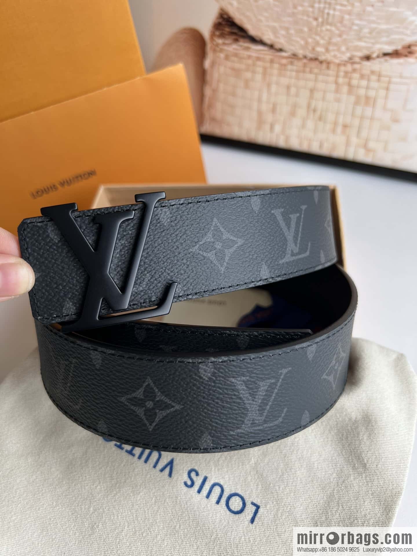 LV Letter Buckle Initials Double Sided Belt 4.0cm