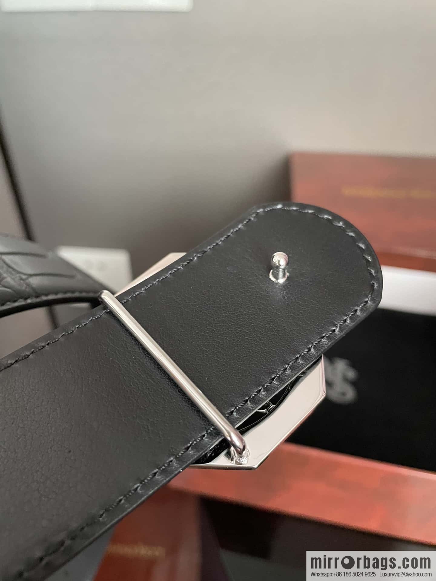 Stefano Ricci Stephen, stainless steel eagle head octagonal diamond buckle, crocodile belt 3.8cm