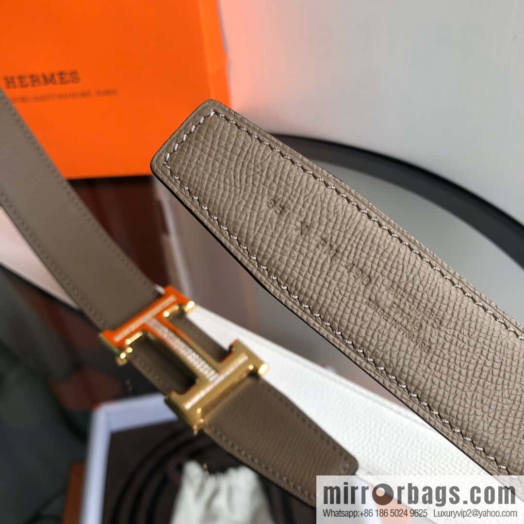 Hermes, Stainless Steel with Diamond Buckle & Double-Sided Palm Belt 32mm