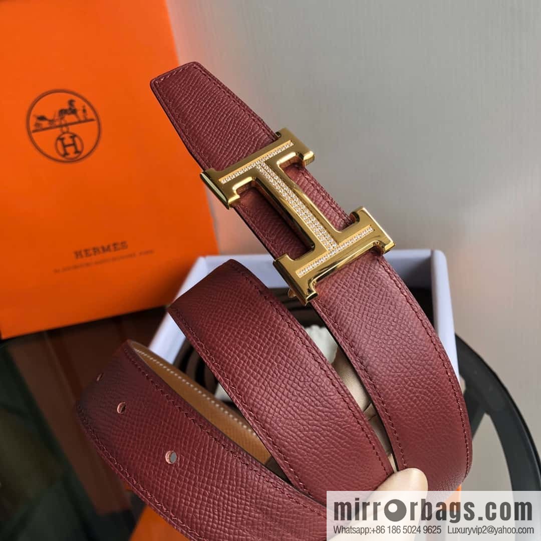 Hermes, Stainless Steel with Diamond Buckle & Double-Sided Palm Belt 32mm