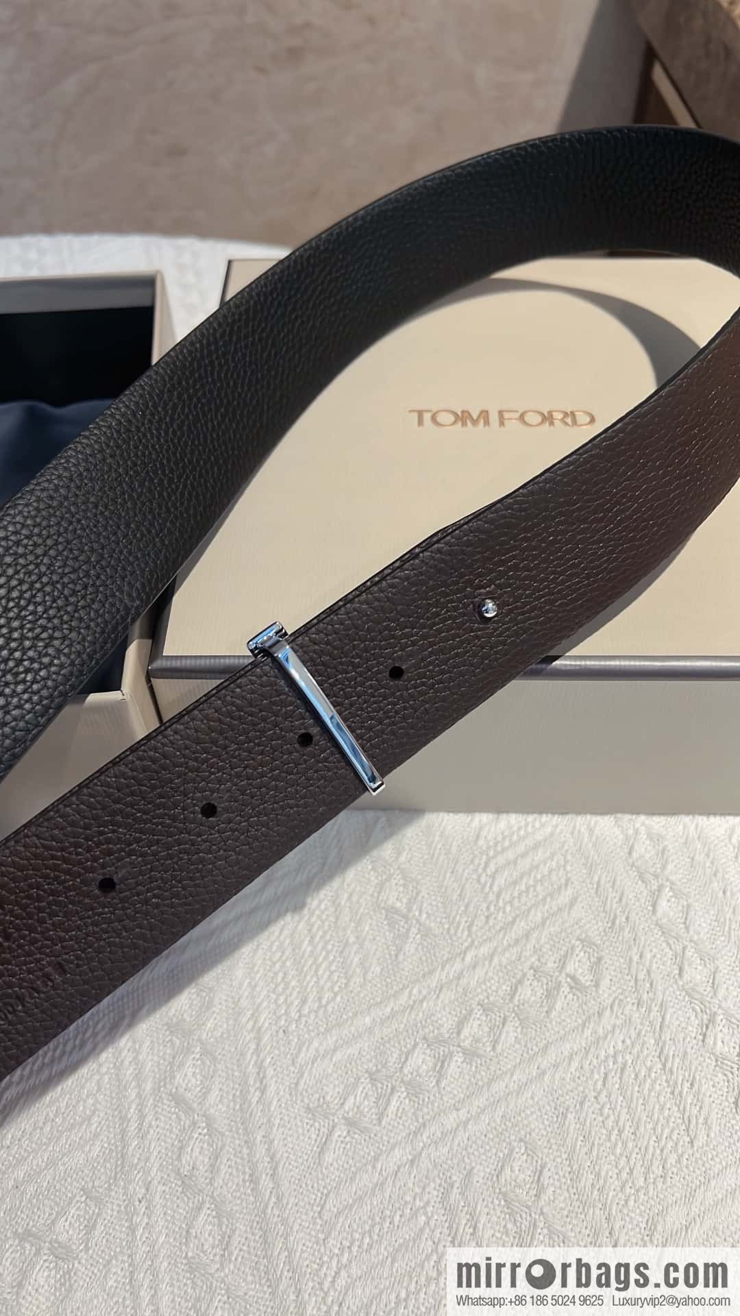 TOMFORD Tom Ford, Men's T-Buckle Double-Sided Belt 4.0cm