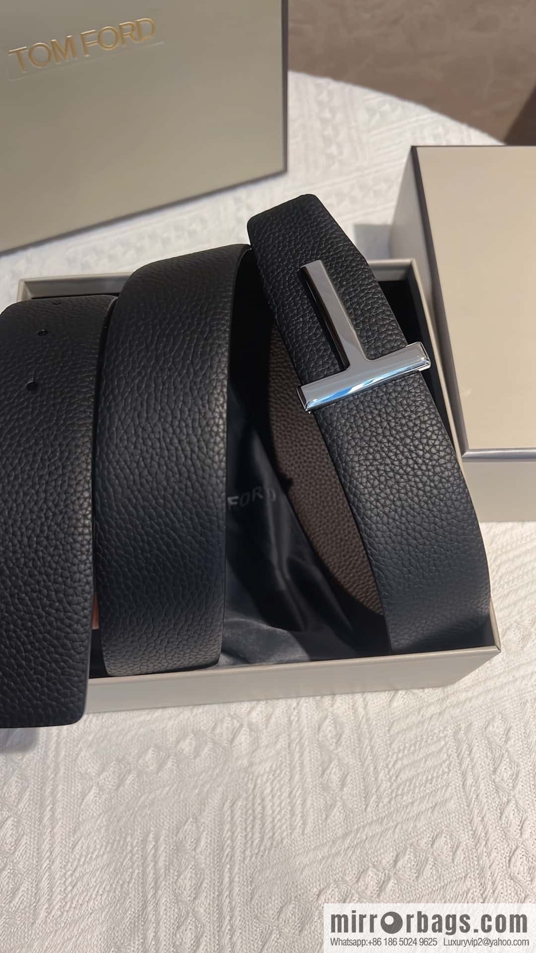 TOMFORD Tom Ford, Men's T-Buckle Double-Sided Belt 4.0cm