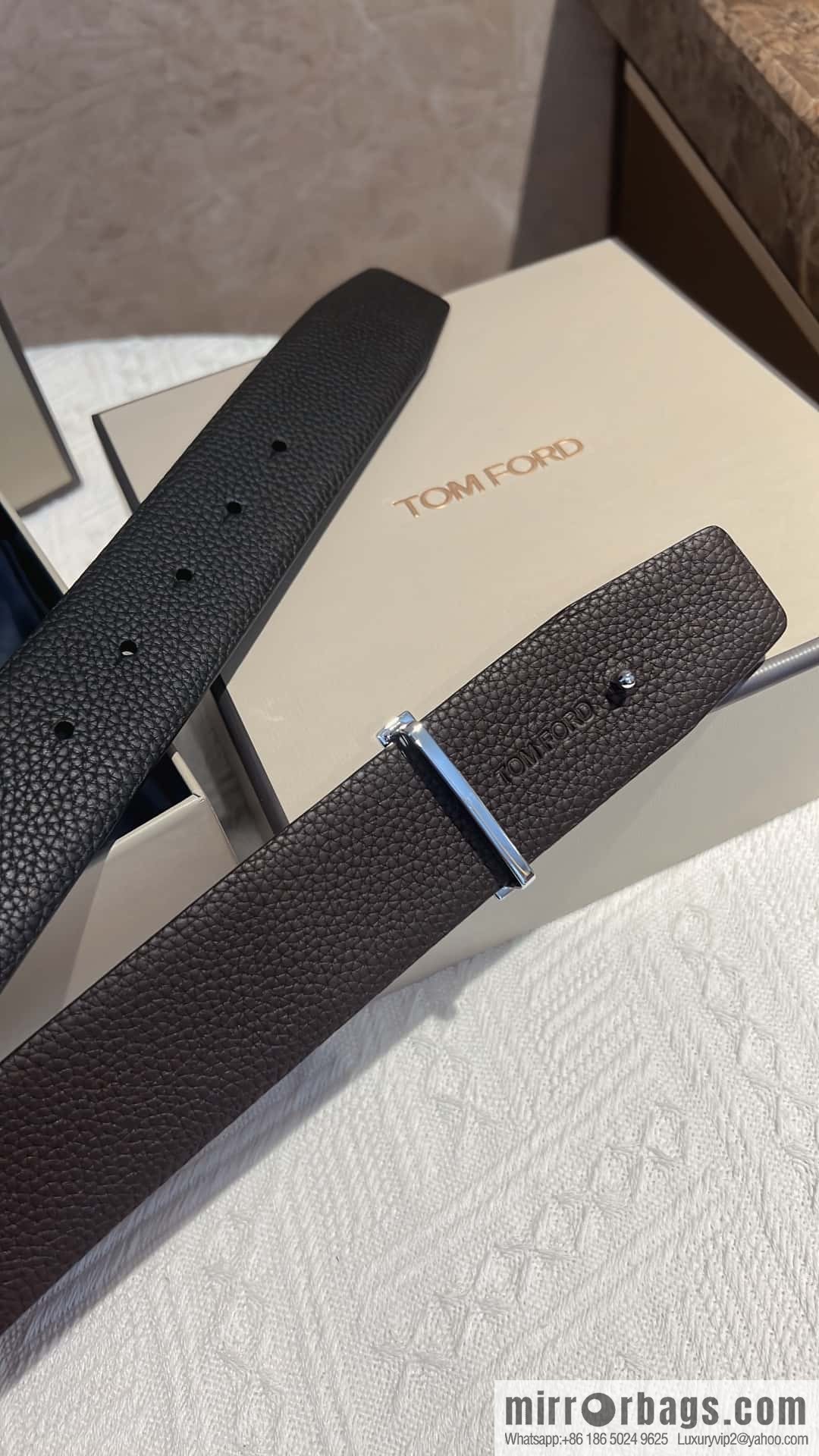 TOMFORD Tom Ford, Men's T-Buckle Double-Sided Belt 4.0cm