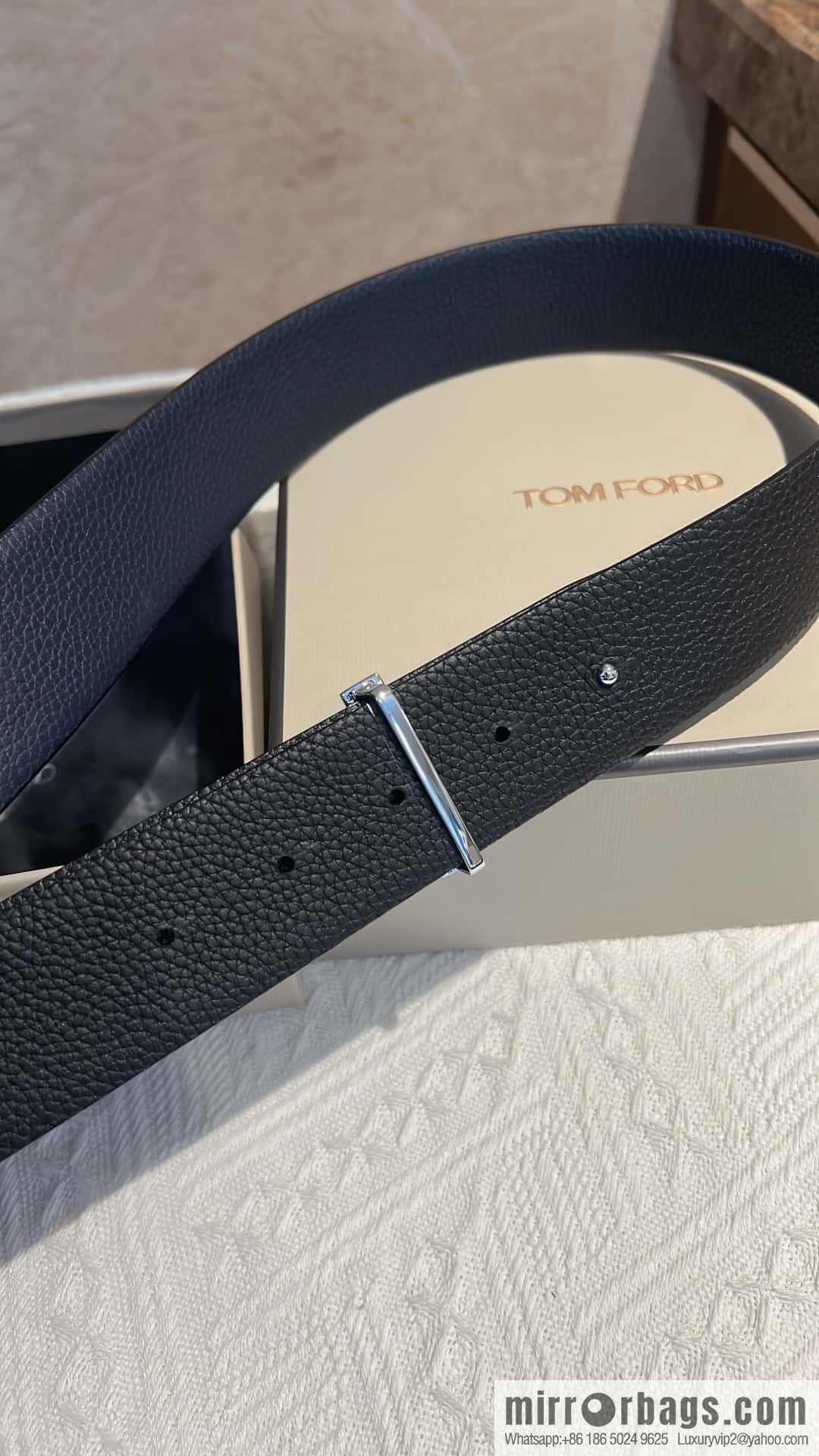 TOMFORD Tom Ford, Men's T-Buckle Double-Sided Belt 4.0cm