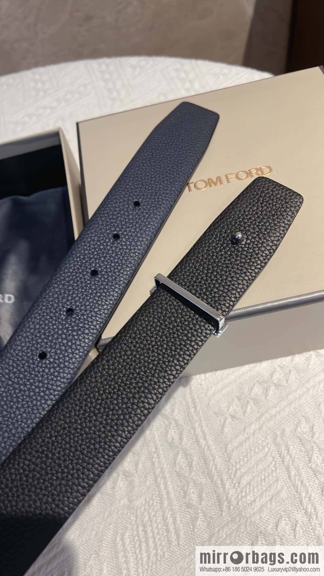 TOMFORD Tom Ford, Men's T-Buckle Double-Sided Belt 4.0cm