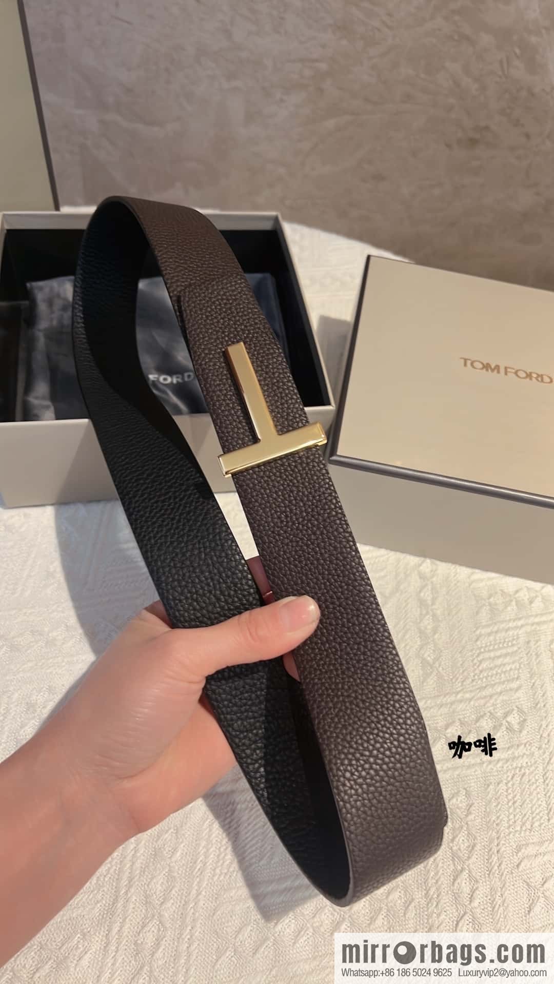 TOMFORD Tom Ford, Men's T-Buckle Double-Sided Belt 4.0cm